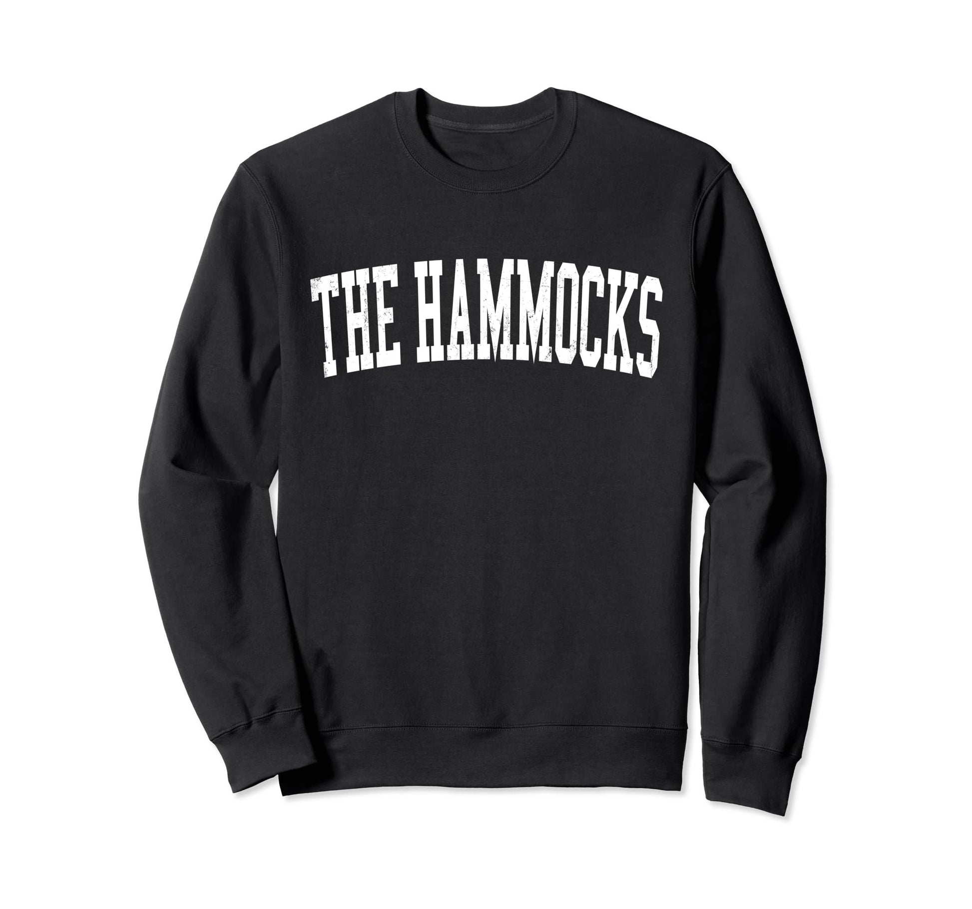Hammocks Fl Distressed White Varsity Sweatshirt - Aesthetic Graphic Unisex - T-Shirt, Sweatshirt, Hoodie