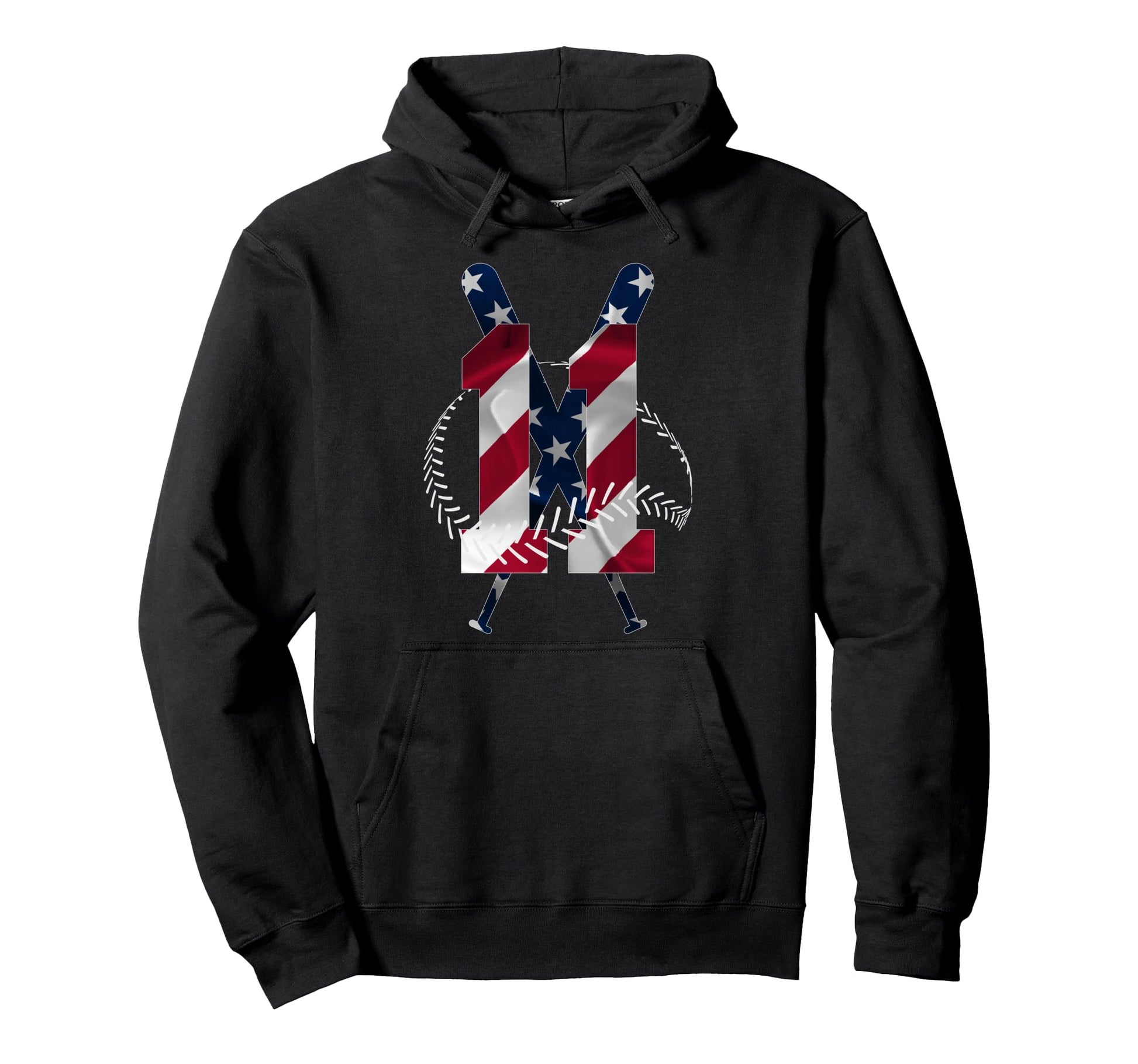 Number 11 Years Baseball 11Th Birthday Hoodie - Graphic Print Men Women - T-Shirt, Sweatshirt, Hoodie