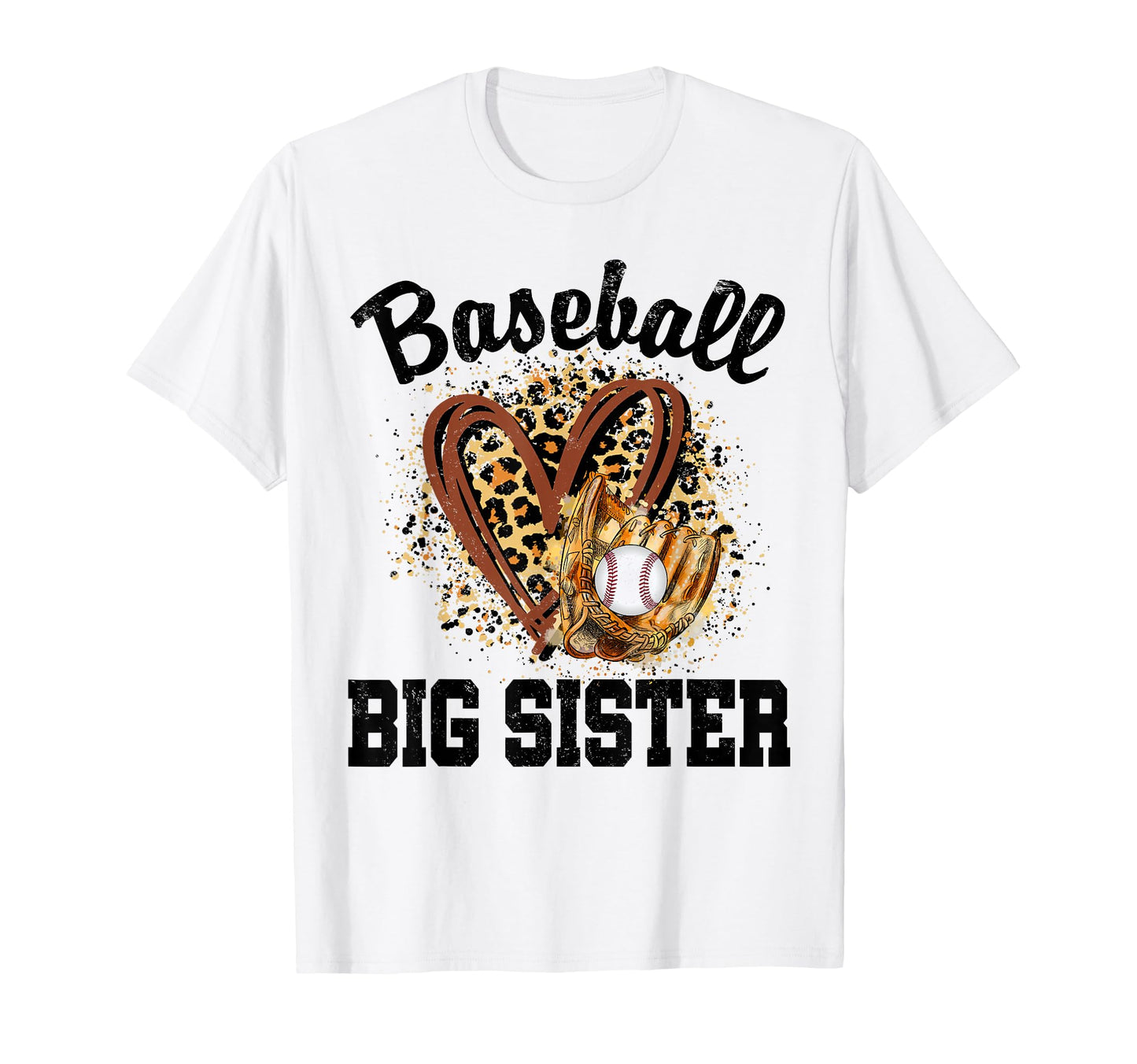 Leopard Heart Baseball Matching Hoodie - Fun Novelty Design for Adults - T-Shirt, Sweatshirt, Hoodie