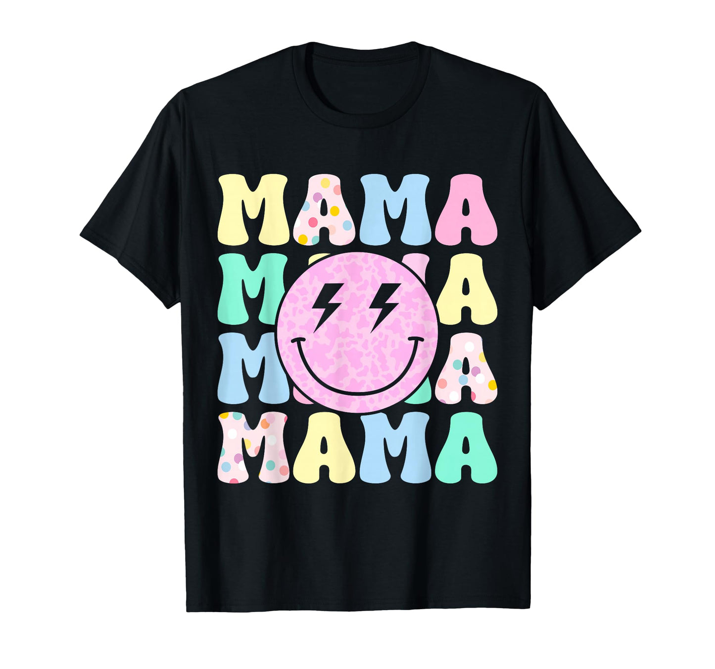 Groovy Mama Leopard Happy Face T-Shirt - Custom Art Print for Adults - T-Shirt, Sweatshirt, Hoodie
