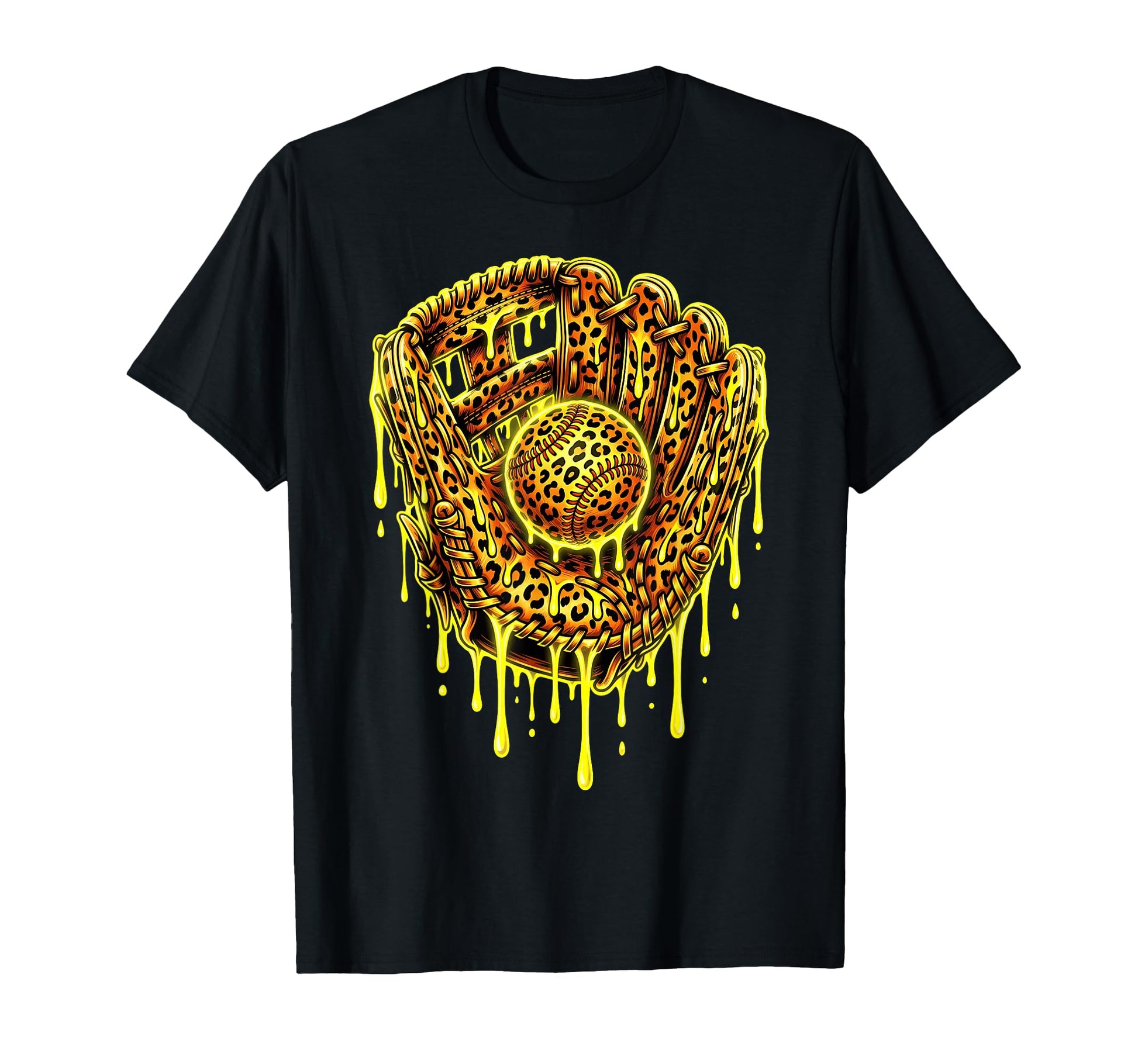 Baseball Drip Leopard Pattern Dripping T-Shirt - Custom Art Print Unisex - T-Shirt, Sweatshirt, Hoodie