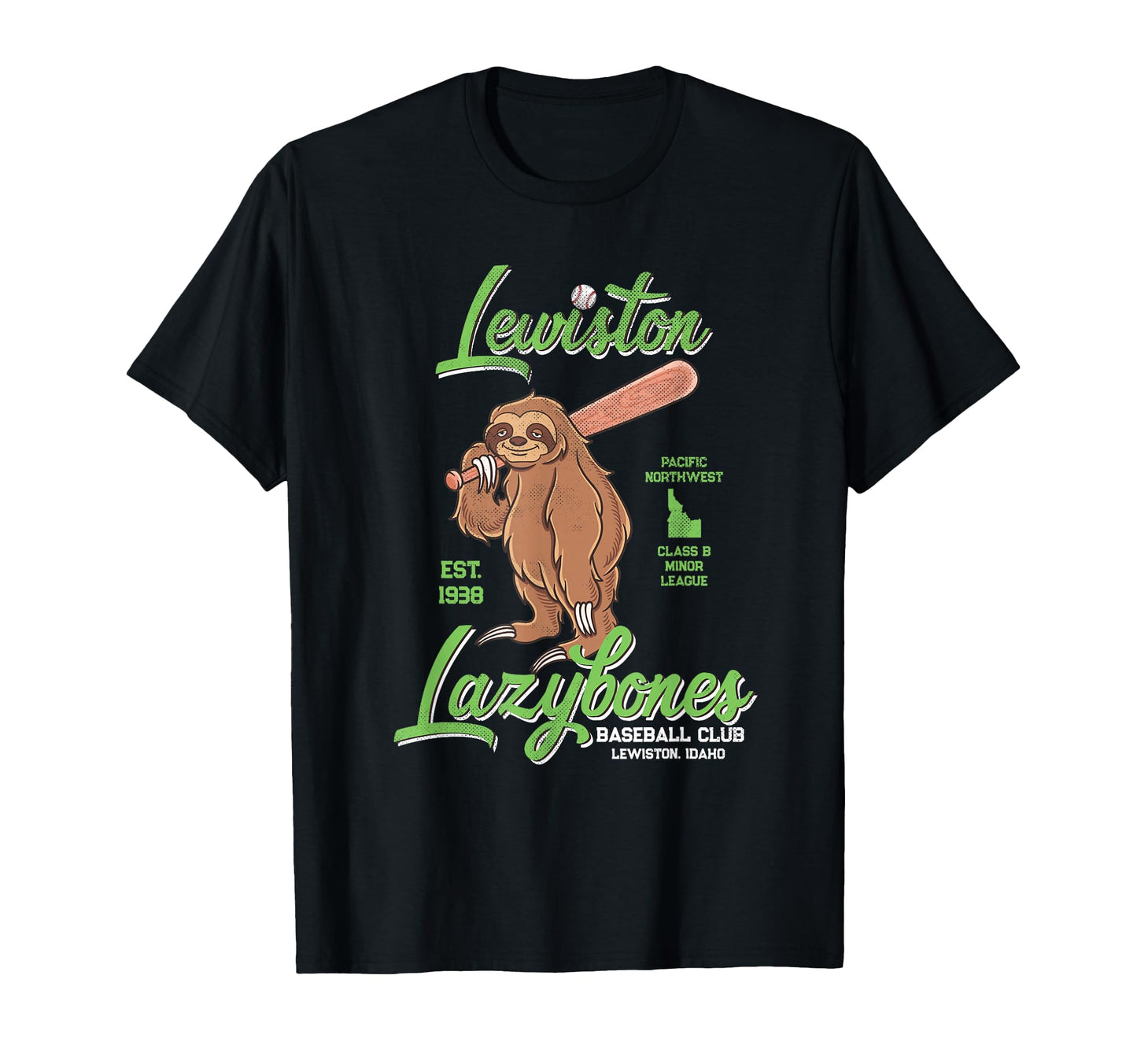 Lewiston Lazybones Minor League T-Shirt - Trendy Graphic for Adults - T-Shirt, Sweatshirt, Hoodie