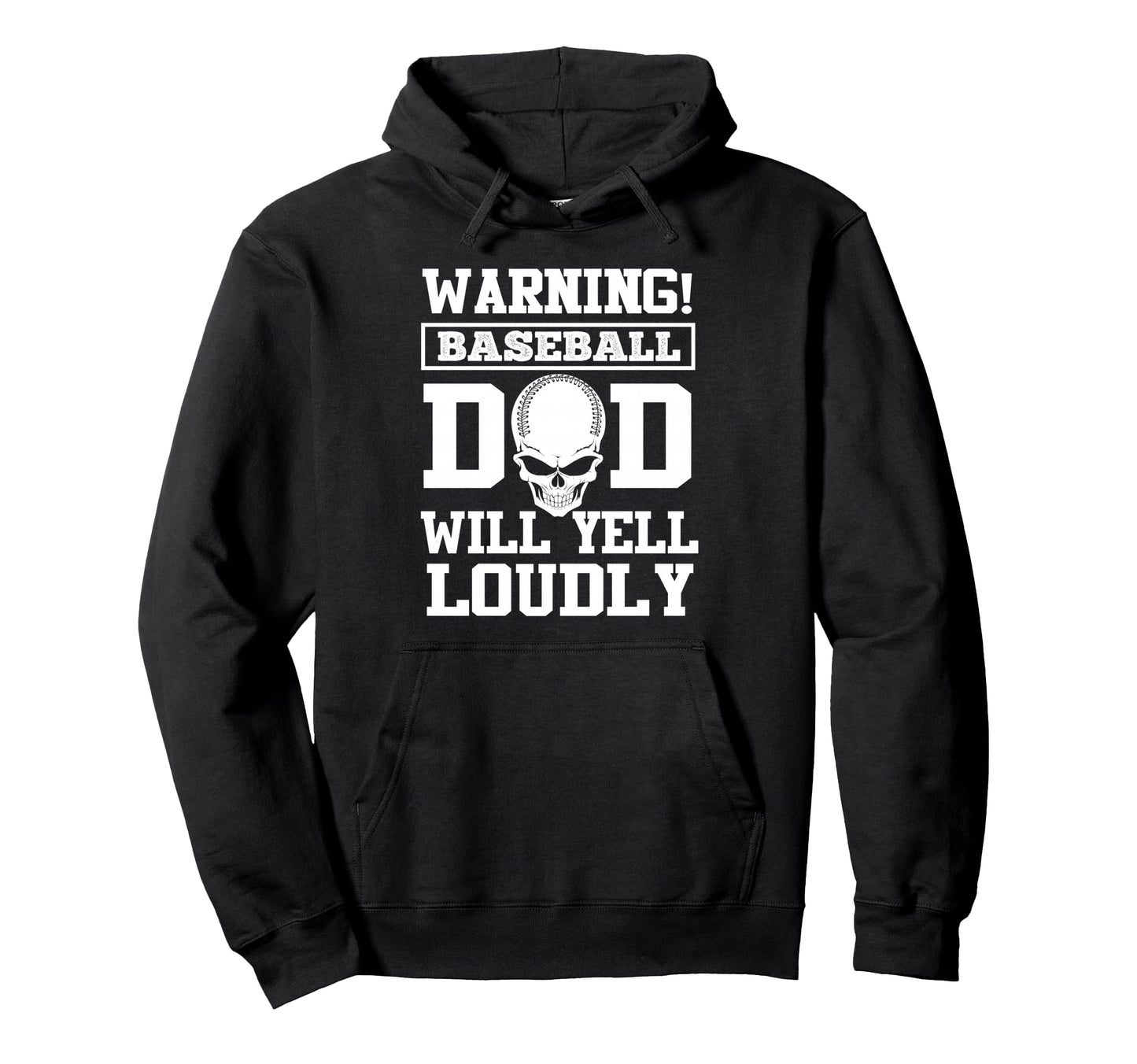 Warning Baseball Dad Skull Softball Hoodie - Trendy Graphic Men Women - T-Shirt, Sweatshirt, Hoodie