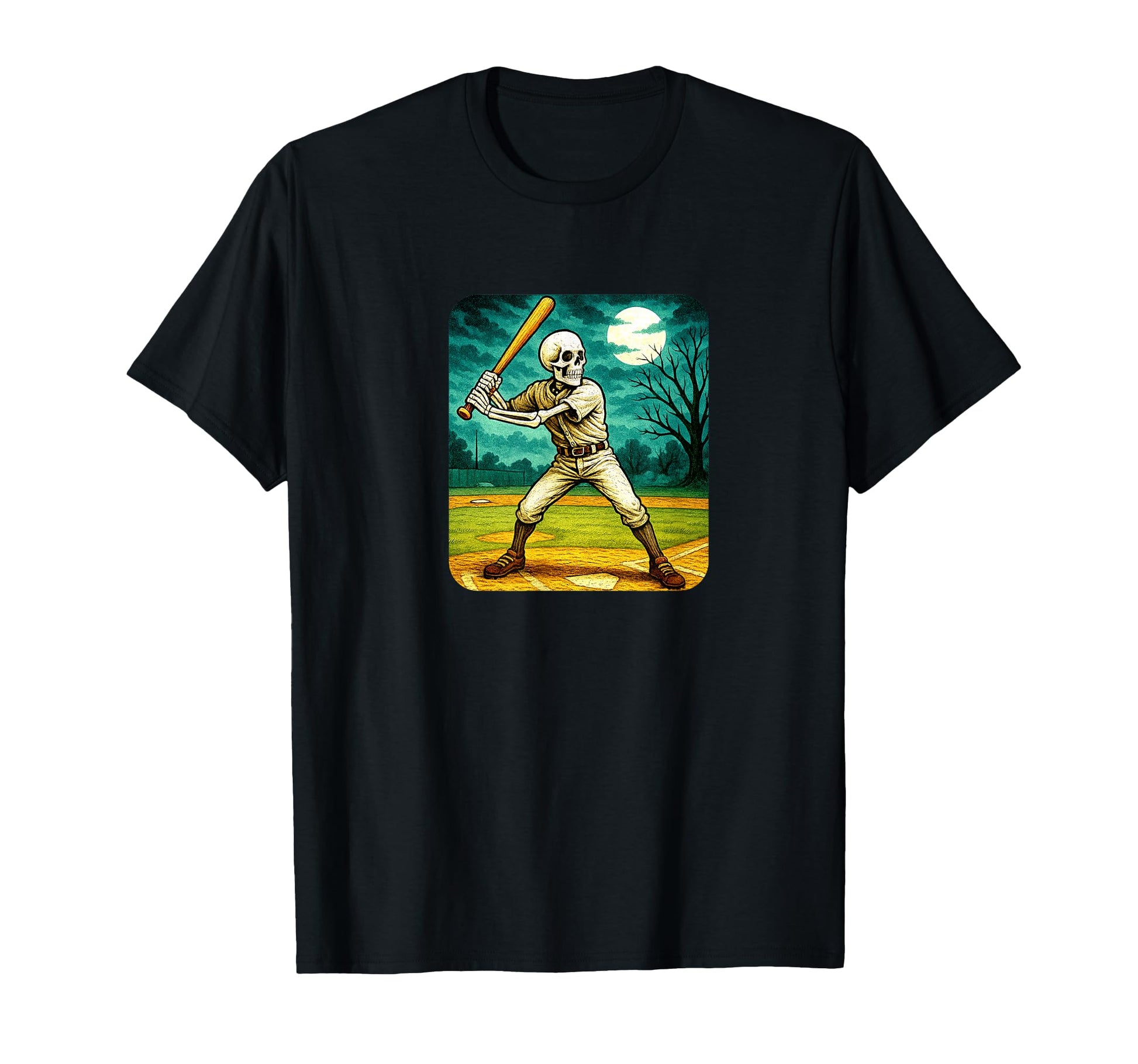 Skeleton Baseball Player Batter T-Shirt - Aesthetic Graphic for Adults - T-Shirt, Sweatshirt, Hoodie