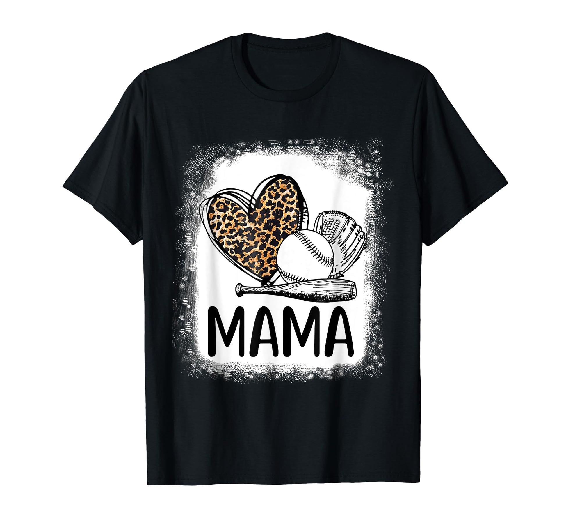 Mama Baseball Decorations Leopard T-Shirt - Casual Everyday Wear Unisex - T-Shirt, Sweatshirt, Hoodie