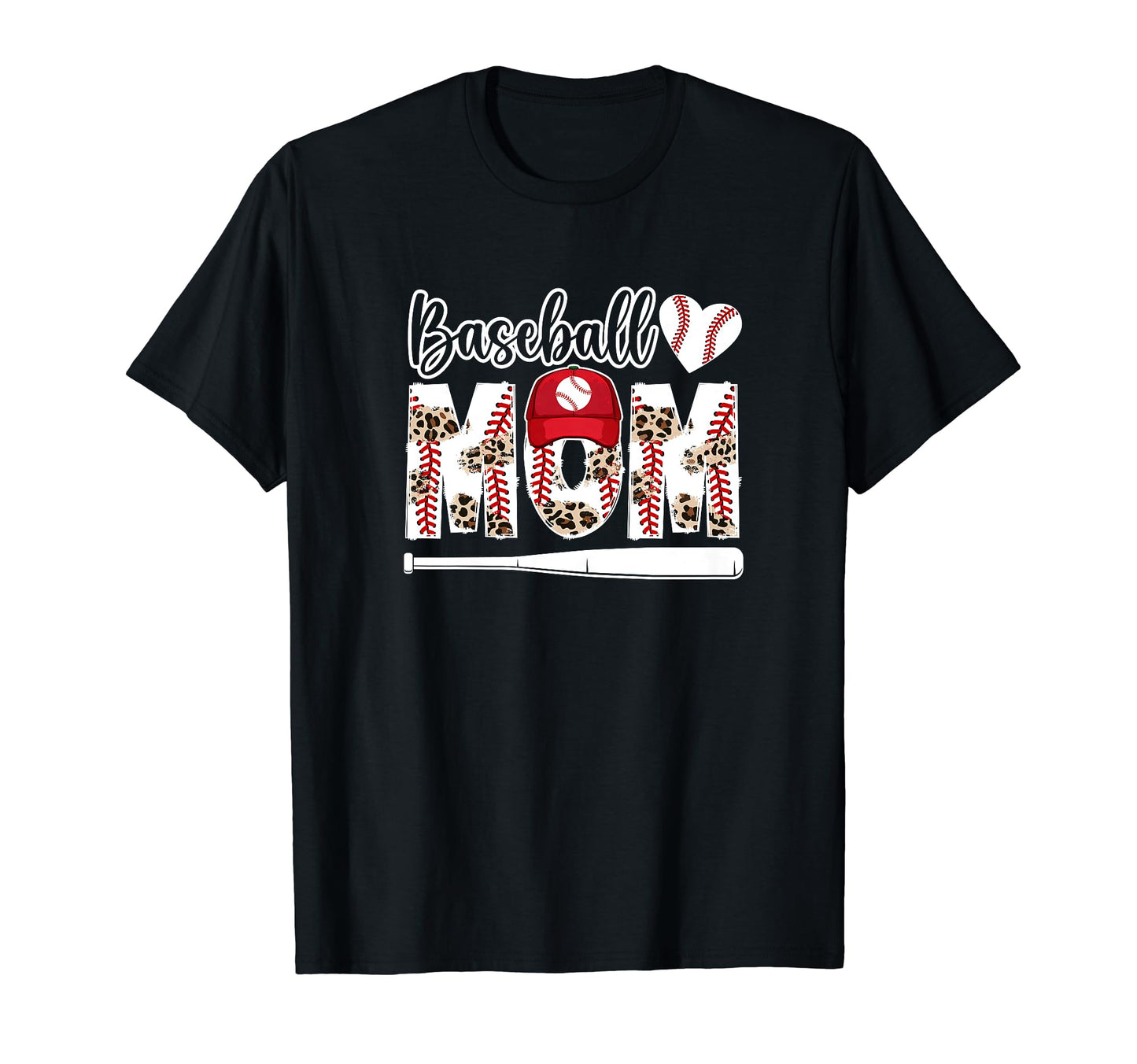 Baseball Mom Baseball Player Mom Leopard T-Shirt - Minimalist Print Unisex - T-Shirt, Sweatshirt, Hoodie
