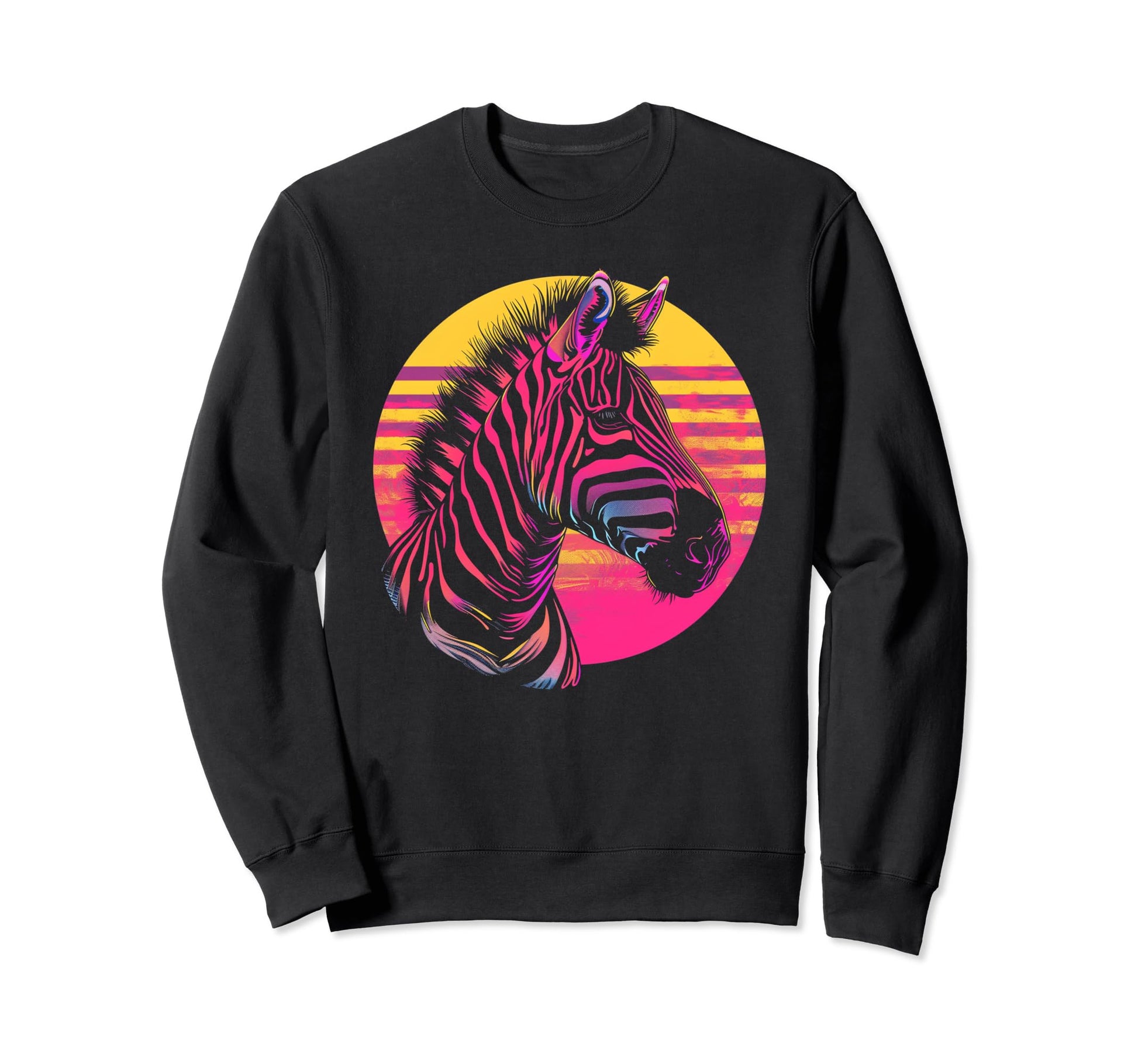 Zebra Vaporwave Aesthetic Synthwave Sweatshirt - Trendy Graphic for Adults - T-Shirt, Sweatshirt, Hoodie
