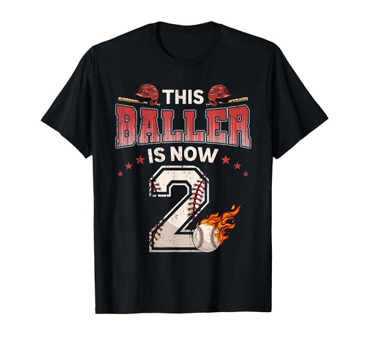 2Nd Birthday Baseball 2 Year Old T-Shirt - Custom Art Print Unisex - T-Shirt, Sweatshirt, Hoodie