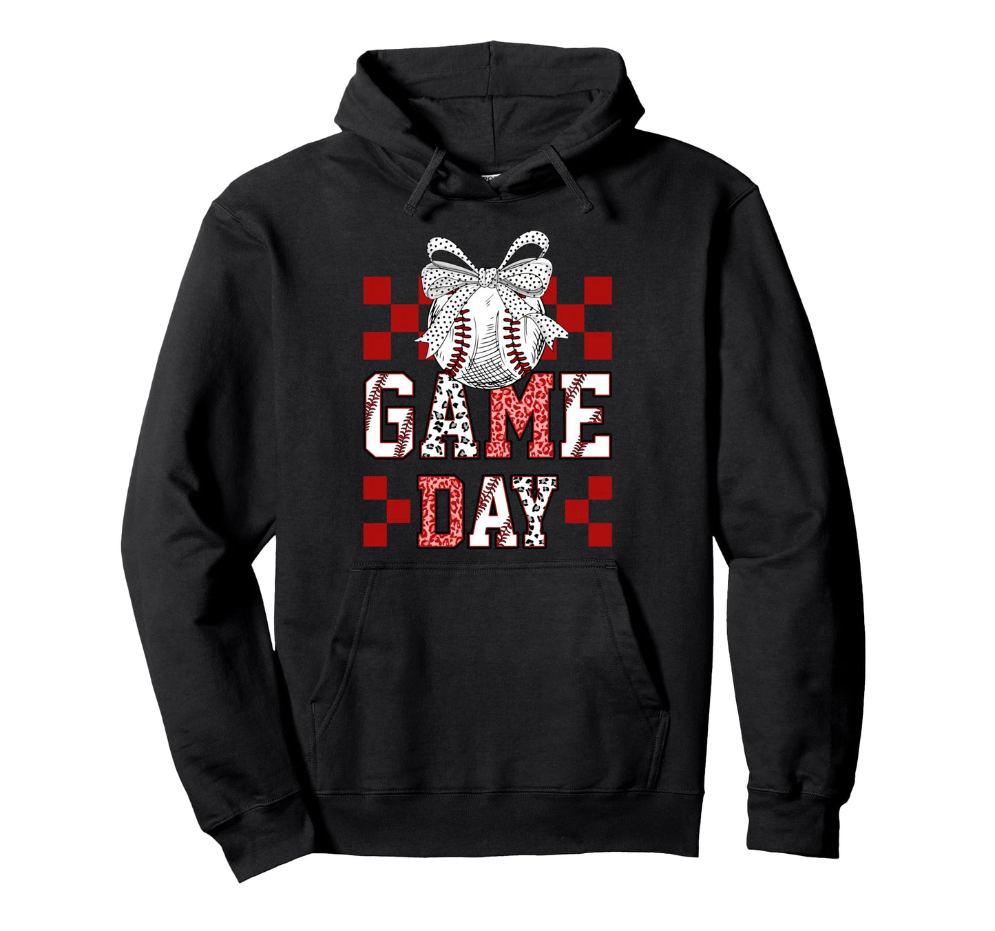 Game Day Baseball Bow Play Ball Sweatshirt - Graphic Print for Adults - T-Shirt, Sweatshirt, Hoodie