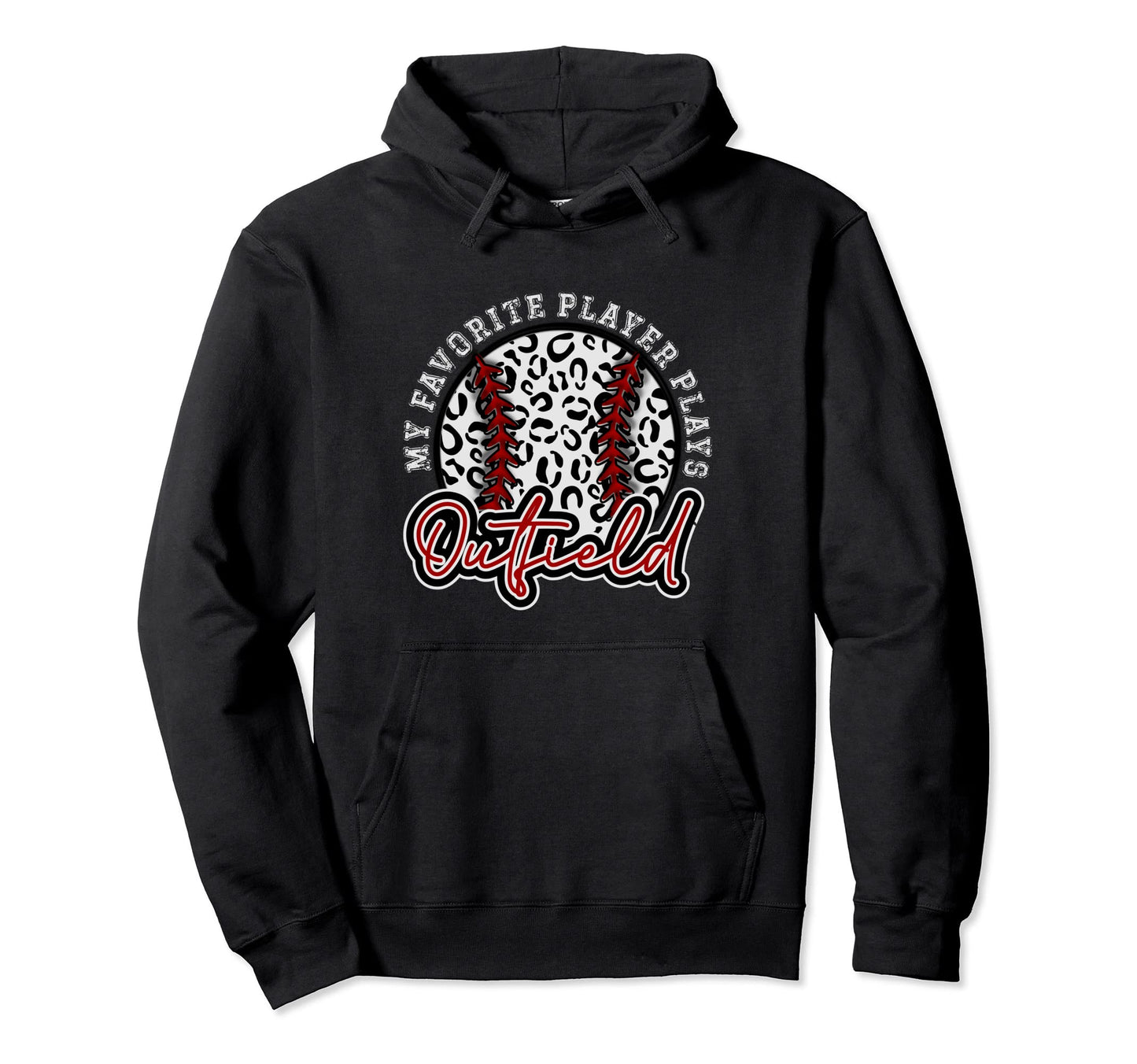 Leopard Cheetah Baseball Outfield Hoodie - Aesthetic Graphic Men Women - T-Shirt, Sweatshirt, Hoodie