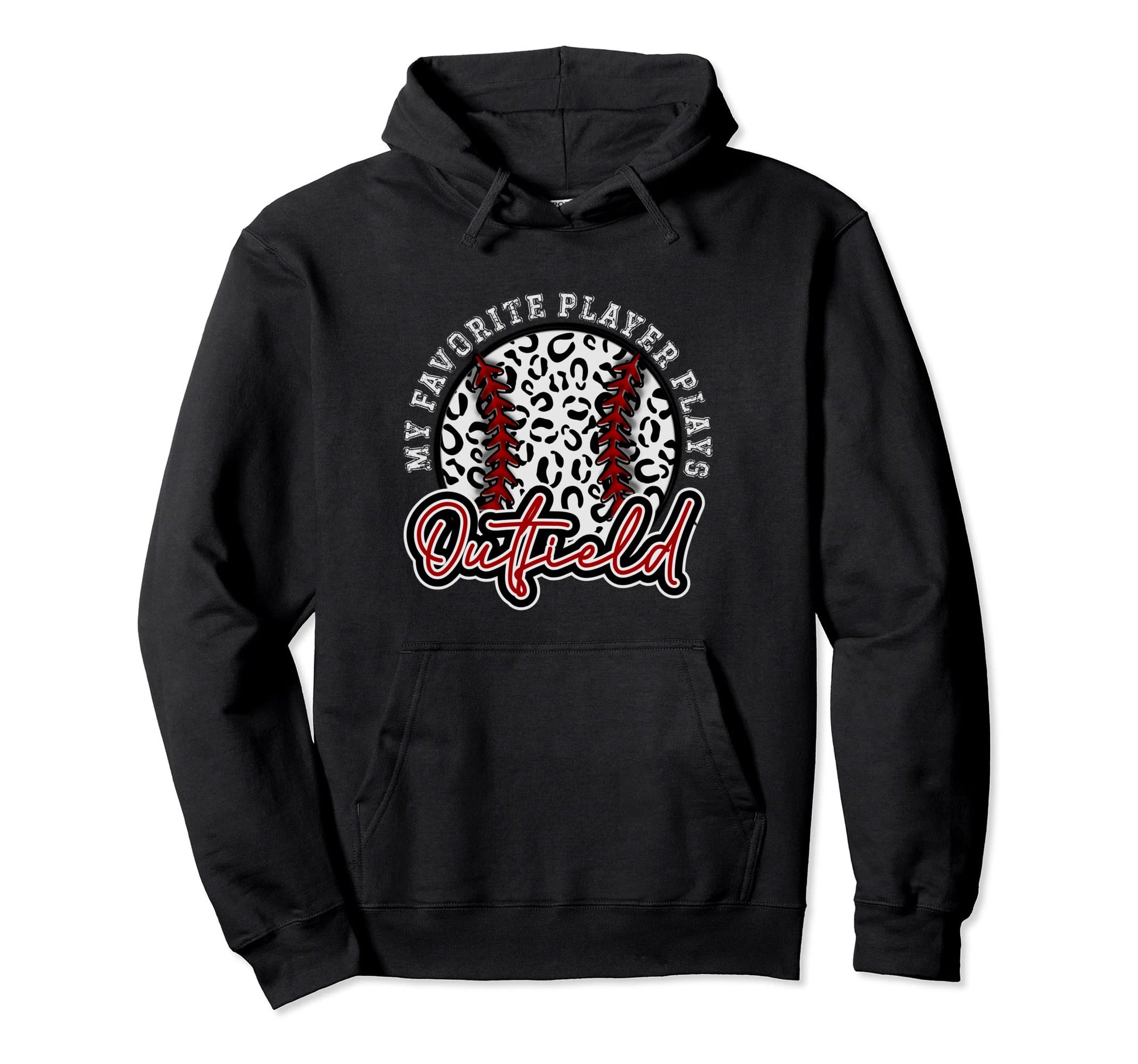 Leopard Cheetah Baseball Outfield Hoodie - Aesthetic Graphic Men Women - T-Shirt, Sweatshirt, Hoodie