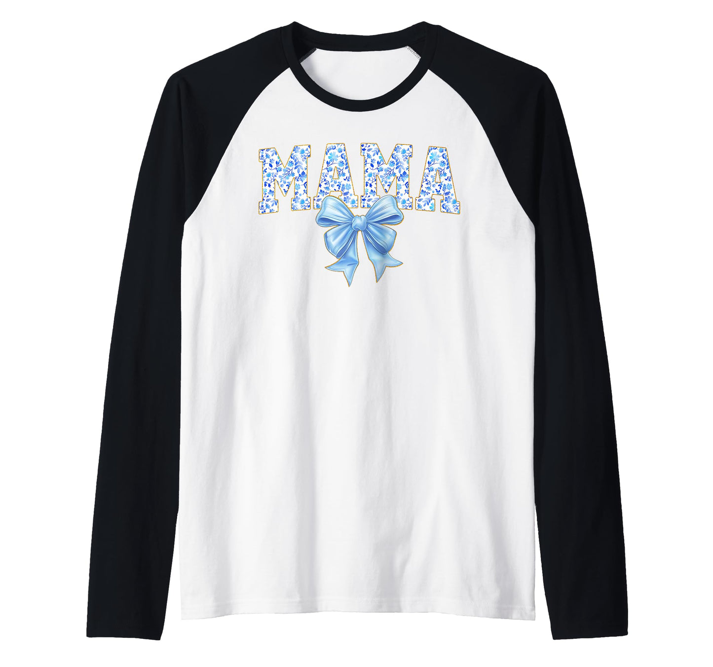 Mama Blue Bow Mom Mother Gift Ribbon Sweatshirt - Unique Graphic Unisex - T-Shirt, Sweatshirt, Hoodie