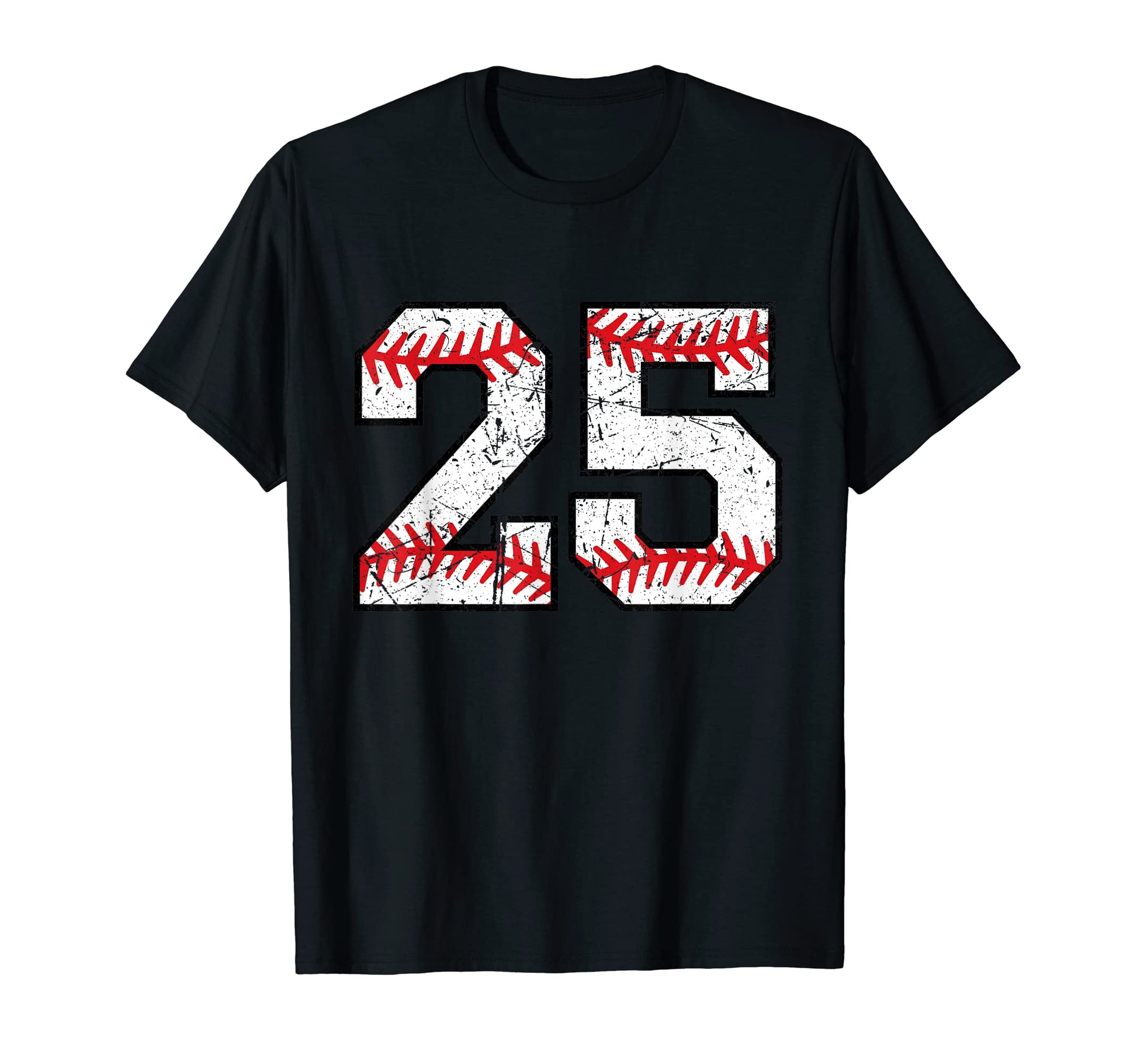 Number 25 Distressed Baseball Lucky T-Shirt - Streetwear Style for Adults - T-Shirt, Sweatshirt, Hoodie