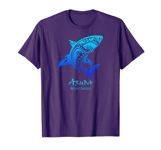Aruba West Indies Tribal Shark T-Shirt - Custom Art Print for Adults - T-Shirt, Sweatshirt, Hoodie