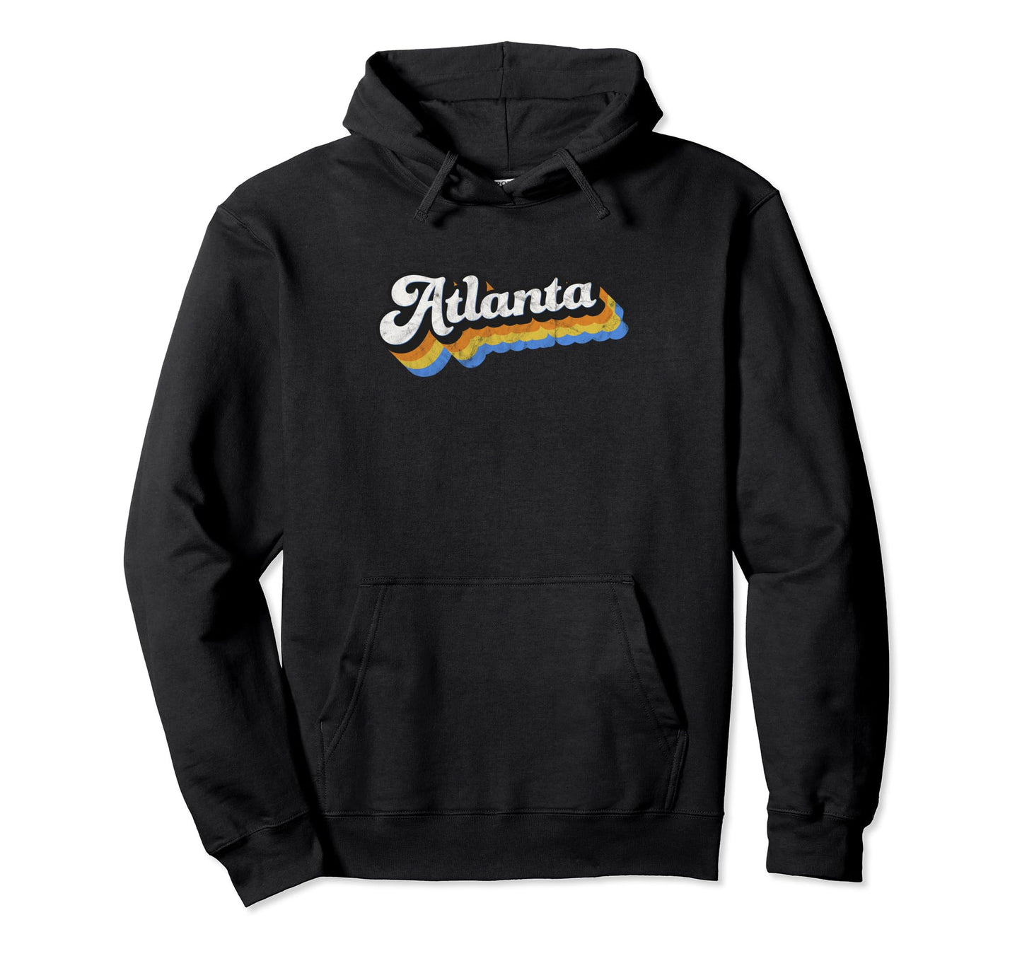 Atlanta Distressed Baseball Script Hoodie - Novelty Apparel Men Women - T-Shirt, Sweatshirt, Hoodie