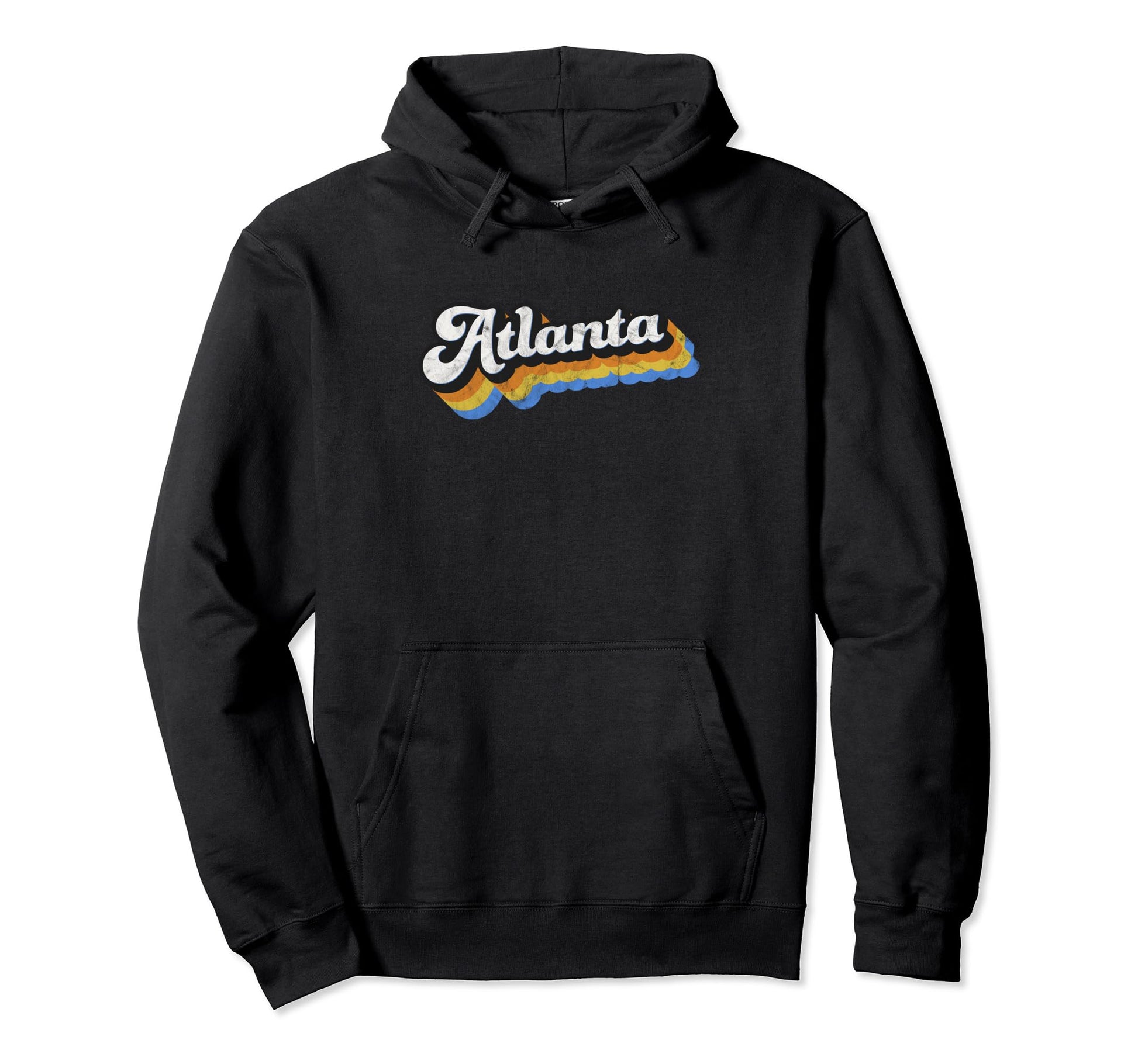 Atlanta Distressed Baseball Script Hoodie - Novelty Apparel Men Women - T-Shirt, Sweatshirt, Hoodie
