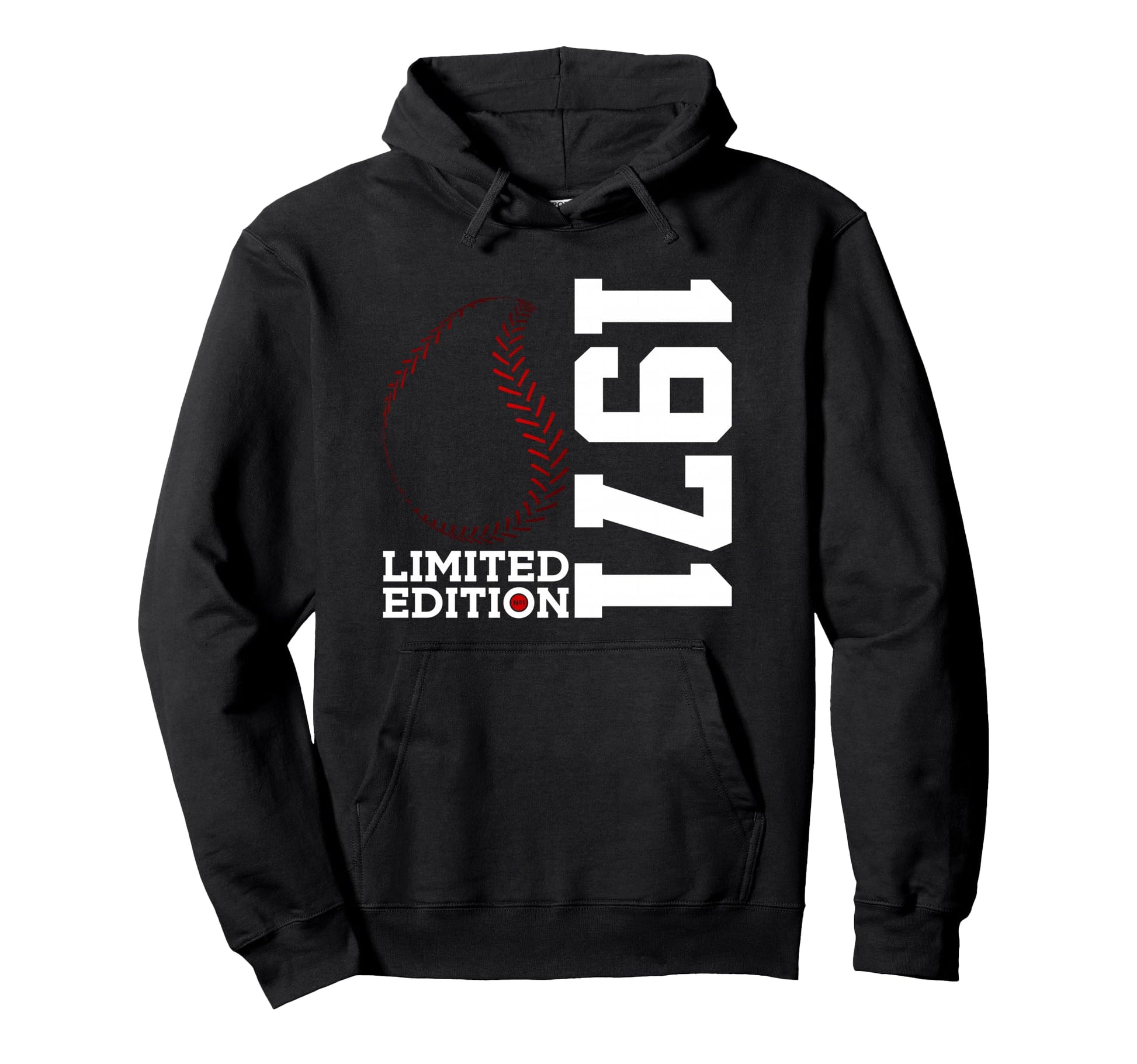55Th Birthday Baseball 1971 Hoodie - Minimalist Print for Adults - T-Shirt, Sweatshirt, Hoodie