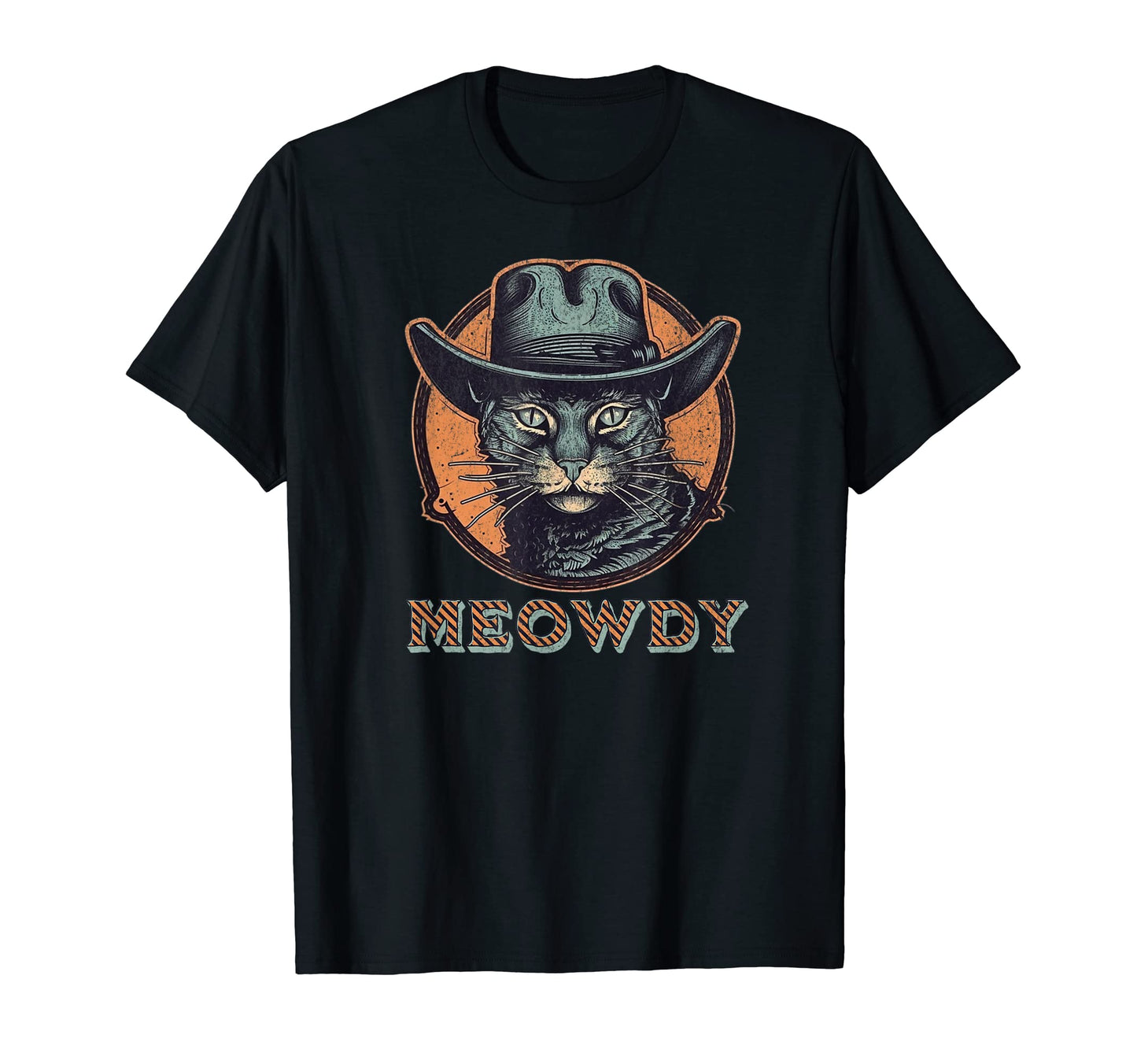 Meowdy Cowboy Cat Funny Cowgirl T-Shirt - Novelty Apparel for Adults - T-Shirt, Sweatshirt, Hoodie