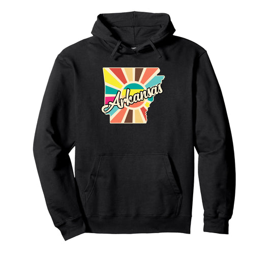 Arkansas Pride State Outline Art Hoodie - Fun Novelty Design Unisex - T-Shirt, Sweatshirt, Hoodie