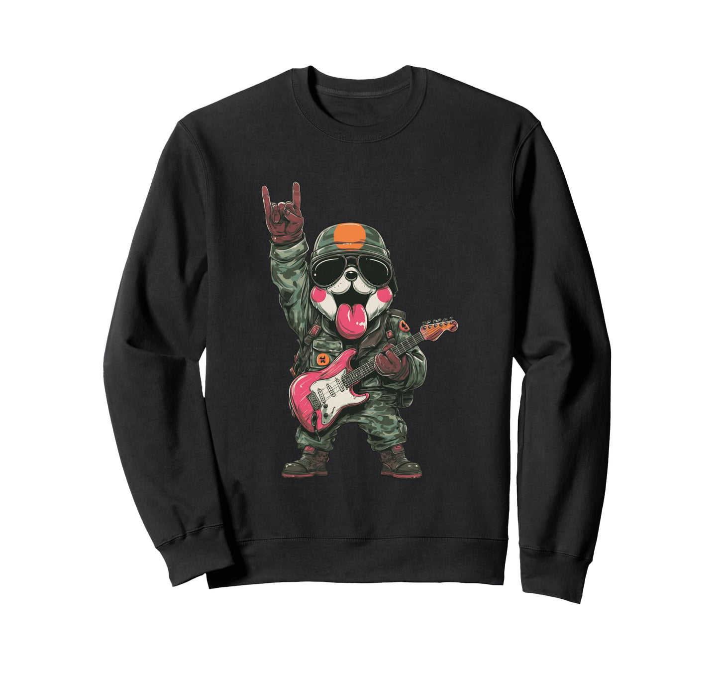 Funny Rock Dog Military Dog Sweatshirt - Custom Art Print Men Women - T-Shirt, Sweatshirt, Hoodie