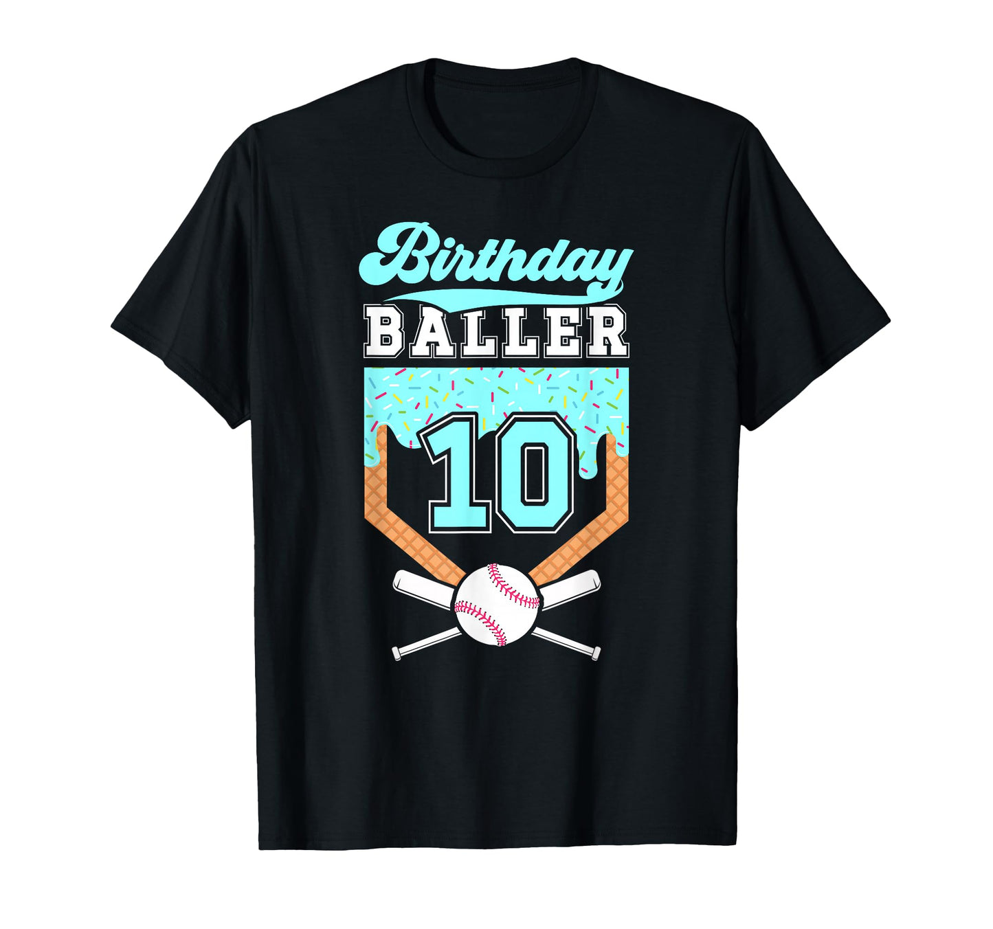 10Th Baseball Birthday 10 Year Old T-Shirt - Trendy Graphic Men Women - T-Shirt, Sweatshirt, Hoodie