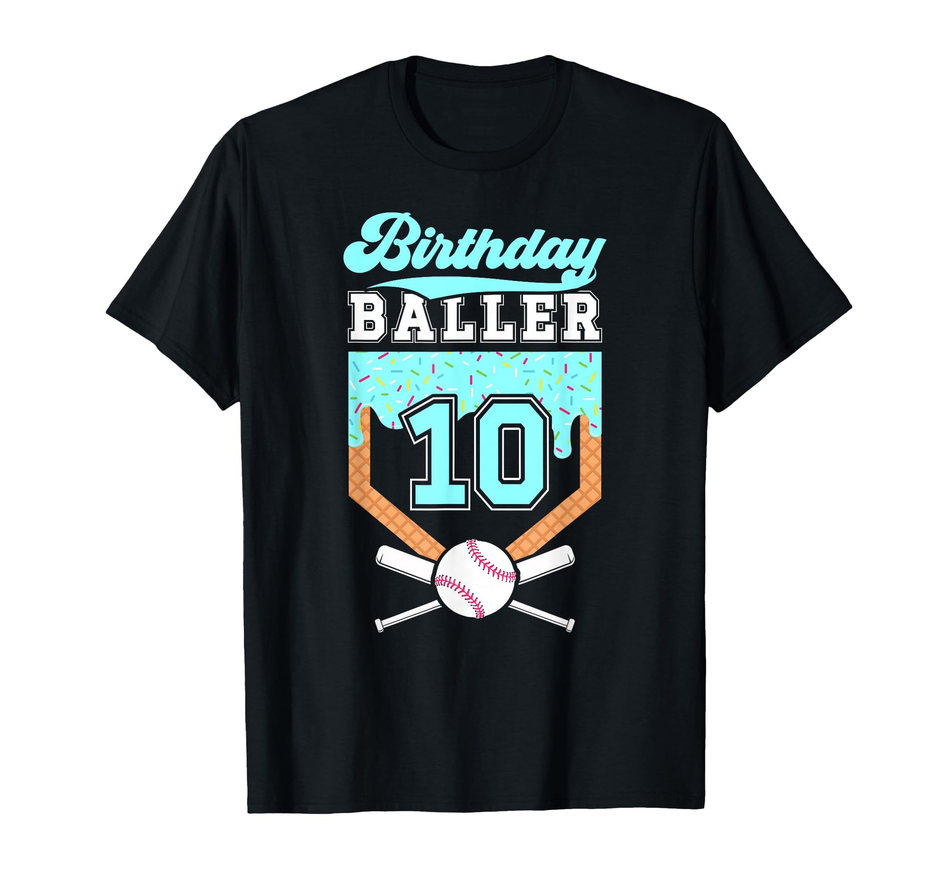 10Th Baseball Birthday 10 Year Old T-Shirt - Trendy Graphic Men Women - T-Shirt, Sweatshirt, Hoodie