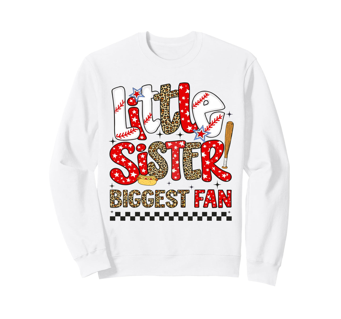 Funny Little Sister Biggest Fan Sweatshirt - Minimalist Print Men Women - T-Shirt, Sweatshirt, Hoodie