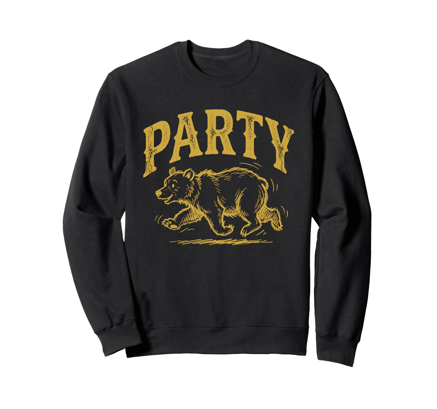 Funny Party Bear Visual Pun Sweatshirt - Minimalist Print for Adults - T-Shirt, Sweatshirt, Hoodie