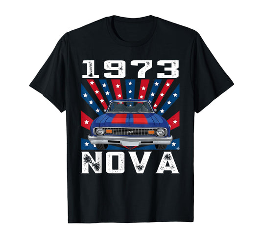 1973 73 Nova Silhouette Muscle Car T-Shirt - Novelty Apparel Men Women - T-Shirt, Sweatshirt, Hoodie