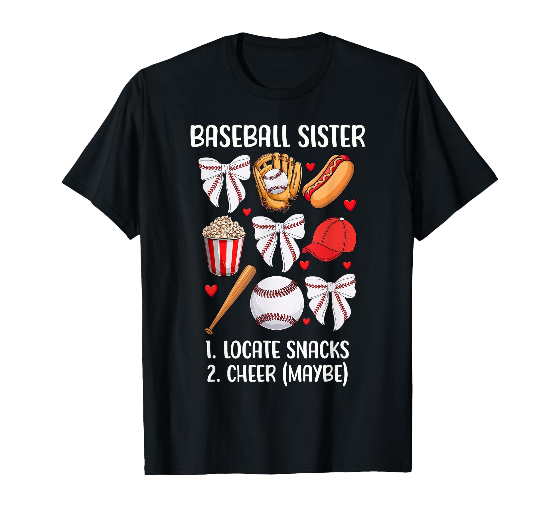 Baseball Sister Coquette Bow Game Day T-Shirt - Unique Graphic Men Women - T-Shirt, Sweatshirt, Hoodie