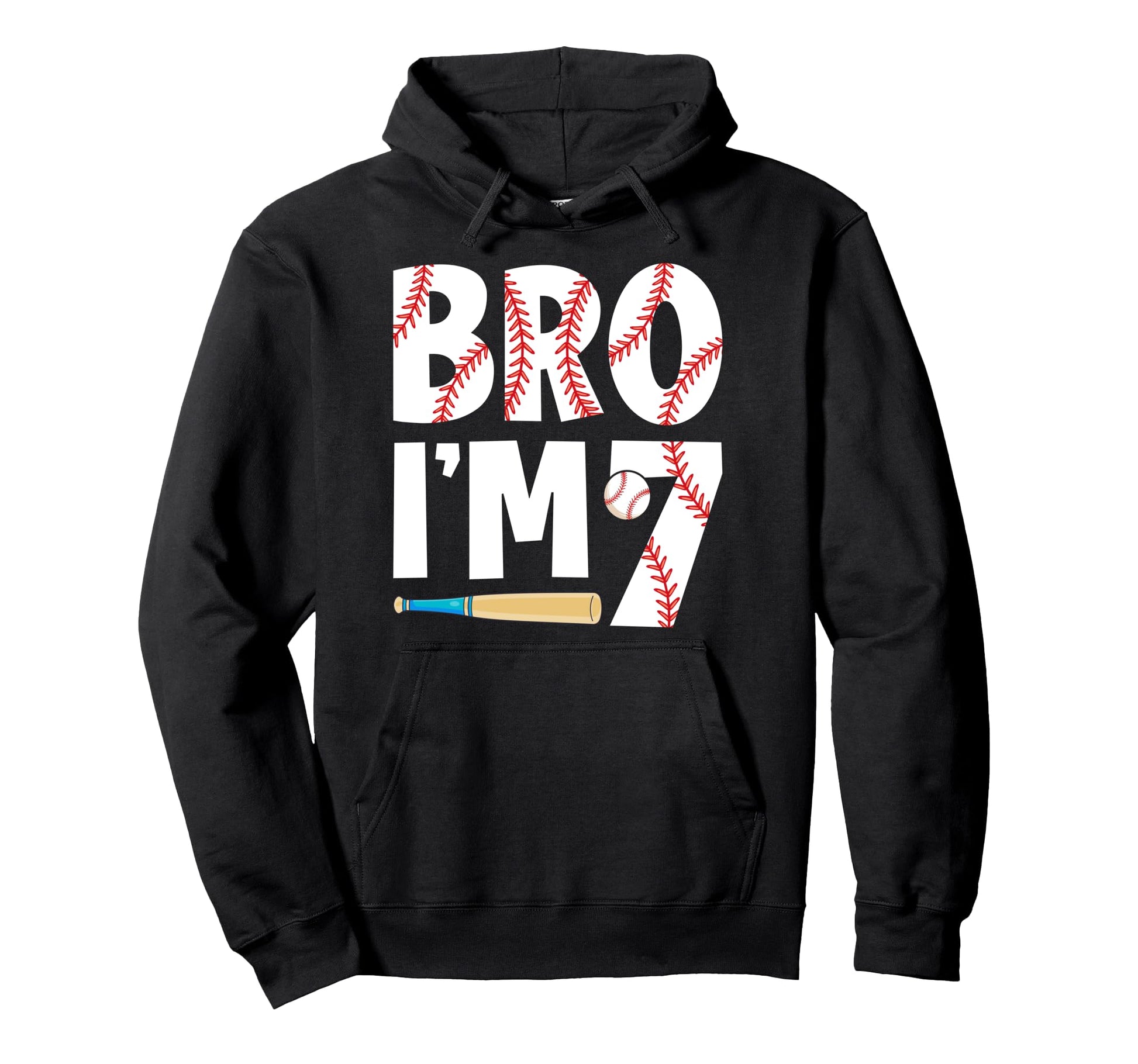 7Th Birthday Bro Im 7 Year Old Bday Baseball Hoodie - Graphic Print Unisex - T-Shirt, Sweatshirt, Hoodie