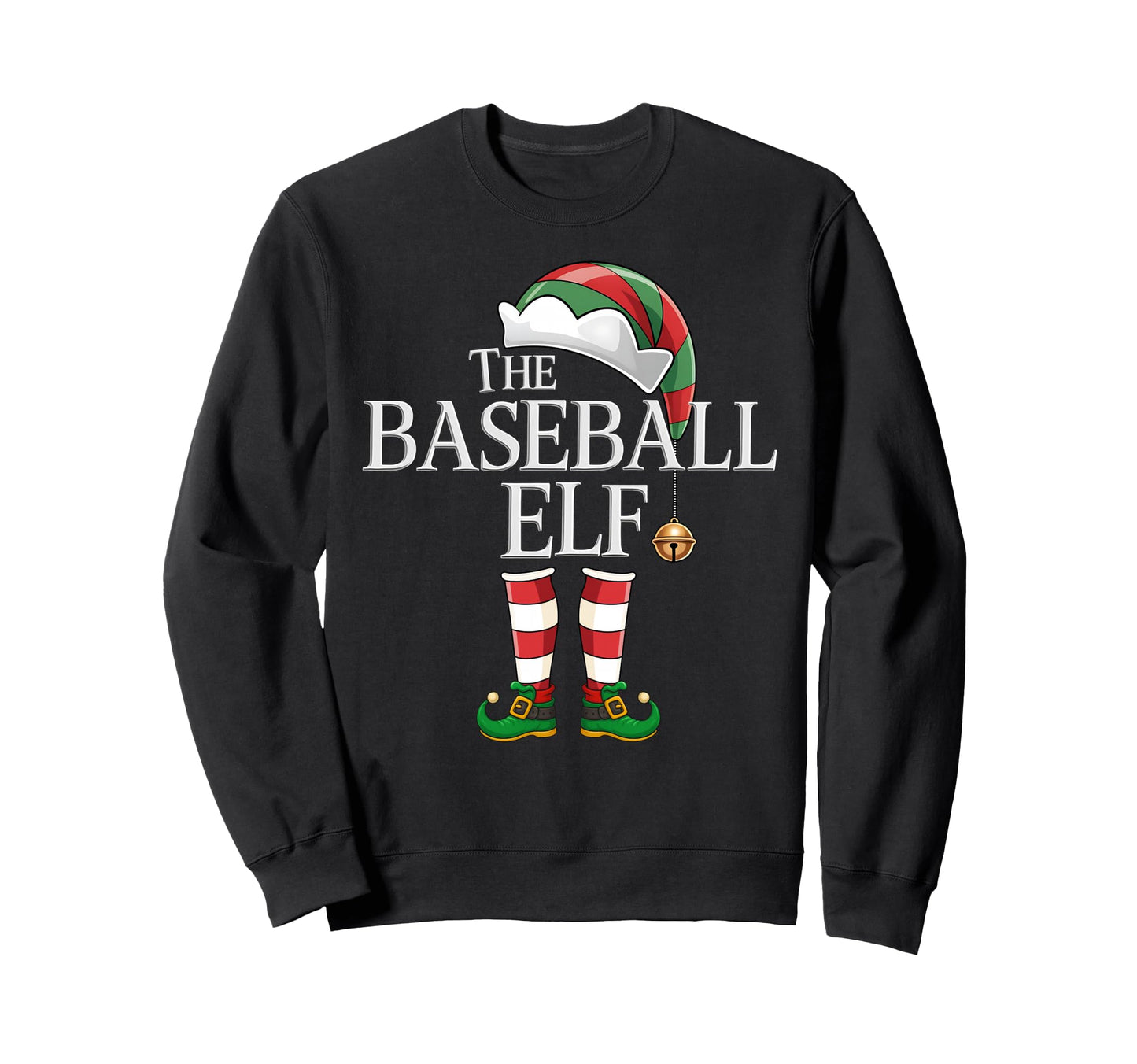 Baseball Elf Squad Matching Pajama Sweatshirt - Trendy Graphic for Adults - T-Shirt, Sweatshirt, Hoodie