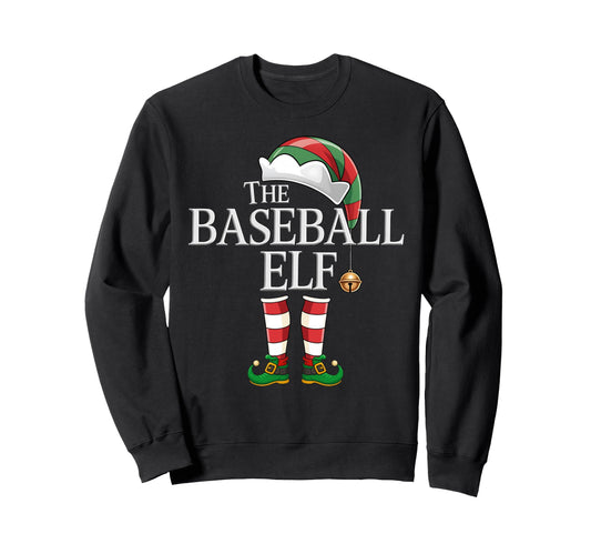 Baseball Elf Squad Matching Pajama Sweatshirt - Trendy Graphic for Adults - T-Shirt, Sweatshirt, Hoodie