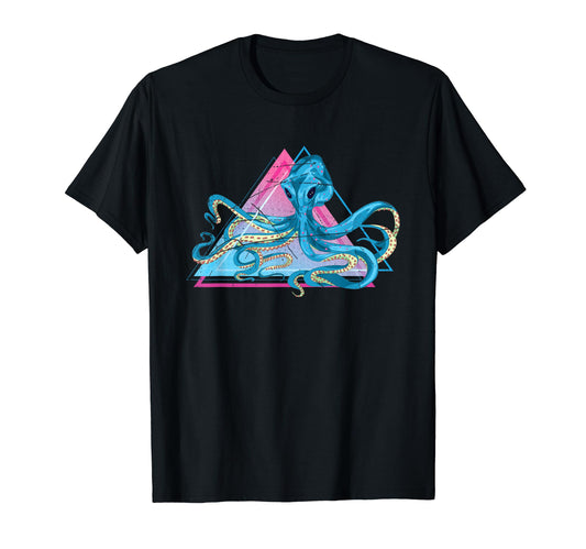 80S Vaporwave Art Sea Animal Kraken T-Shirt - Unique Graphic Unisex - T-Shirt, Sweatshirt, Hoodie