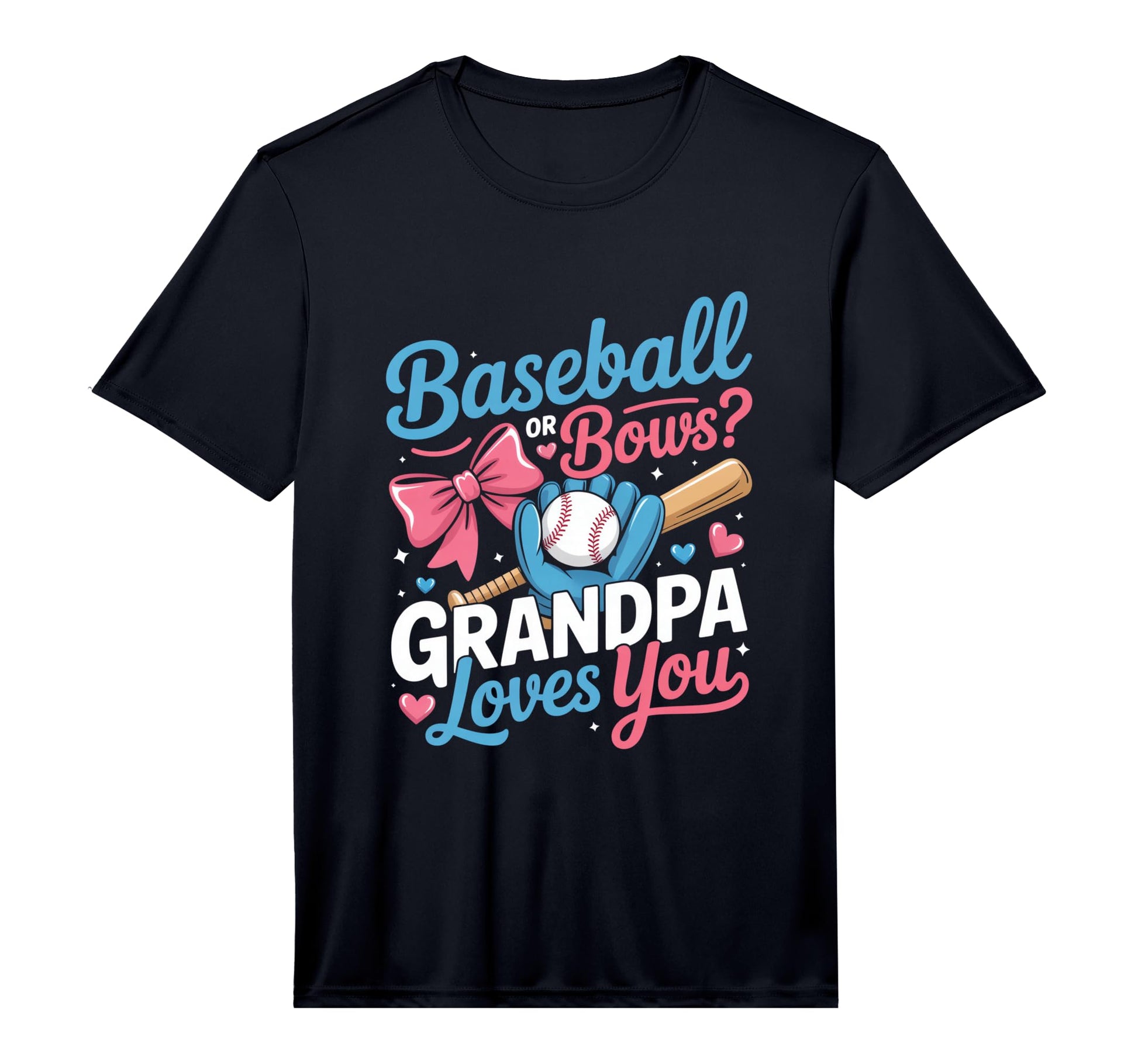 Mens Gender Reveal Baseball Or Bows T-Shirt - Minimalist Print for Adults - T-Shirt, Sweatshirt, Hoodie