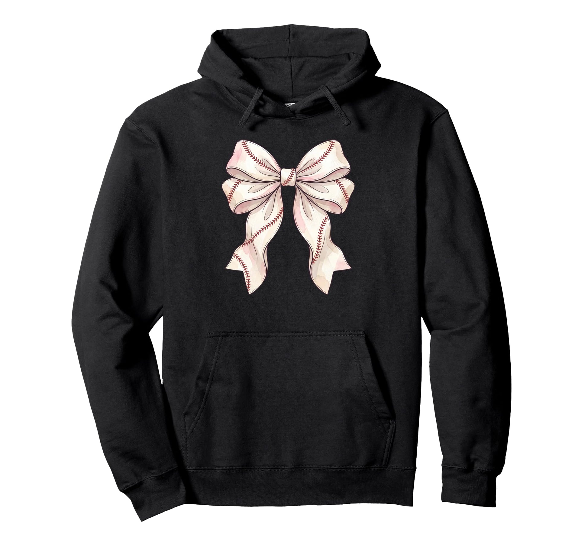 Baseball Coquette Bow Hoodie - Minimalist Print Men Women - T-Shirt, Sweatshirt, Hoodie