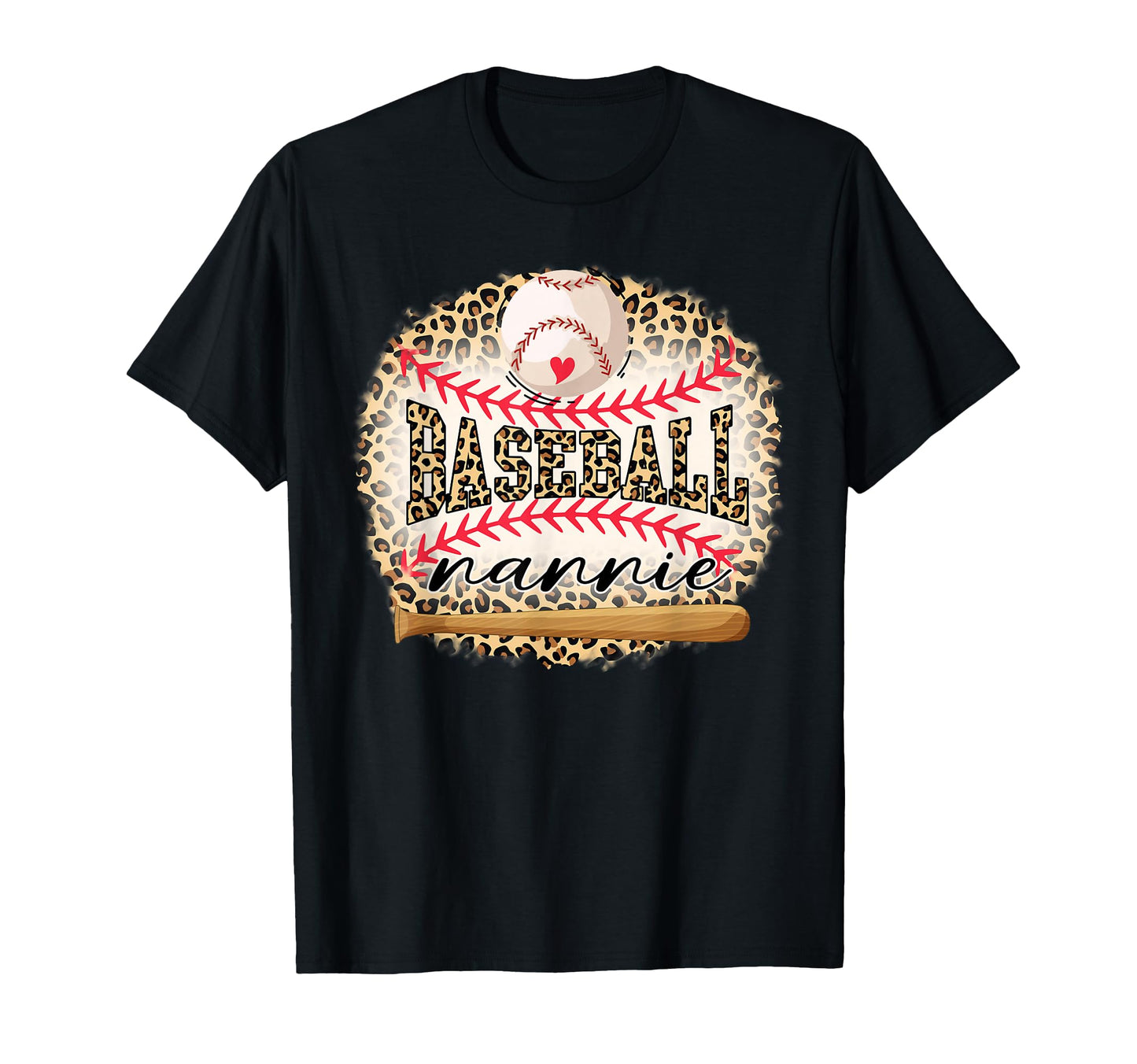 Baseball Nannie Funny Leopard Baseball T-Shirt - Unique Graphic for Adults - T-Shirt, Sweatshirt, Hoodie
