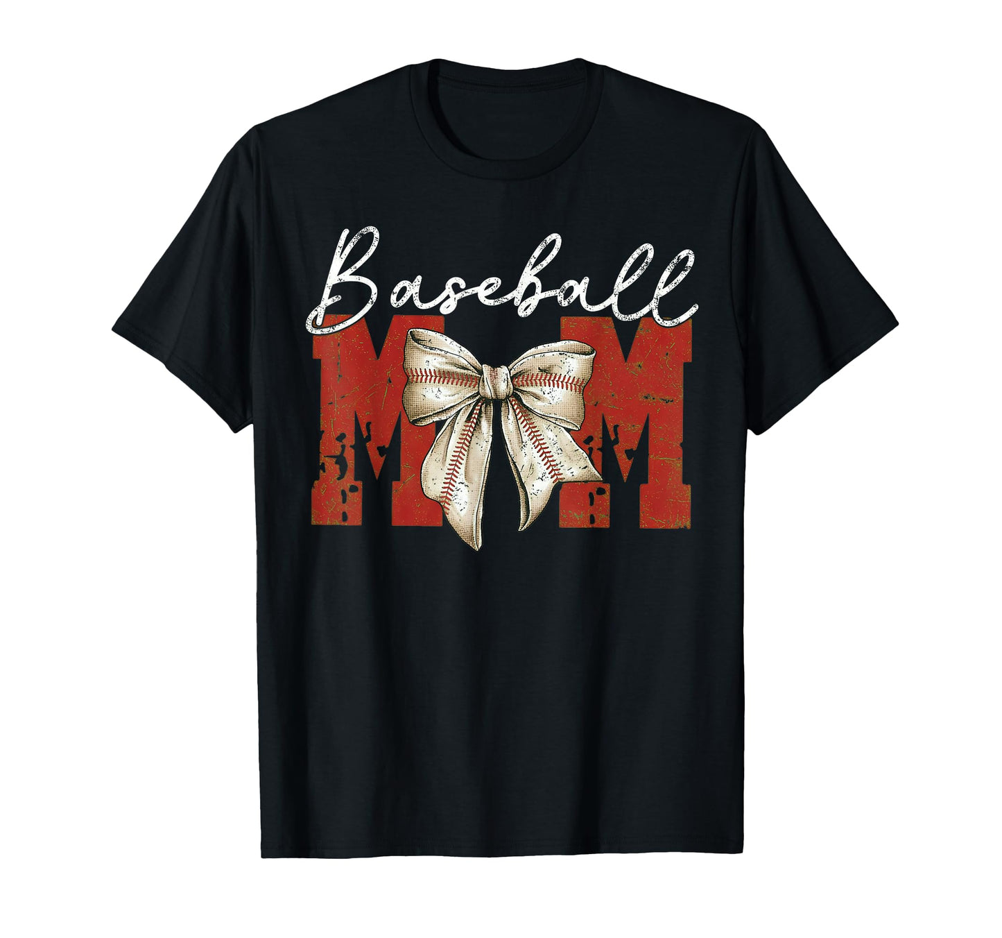 Baseball Mom Bow Funny Family Sport T-Shirt - Minimalist Print for Adults - T-Shirt, Sweatshirt, Hoodie