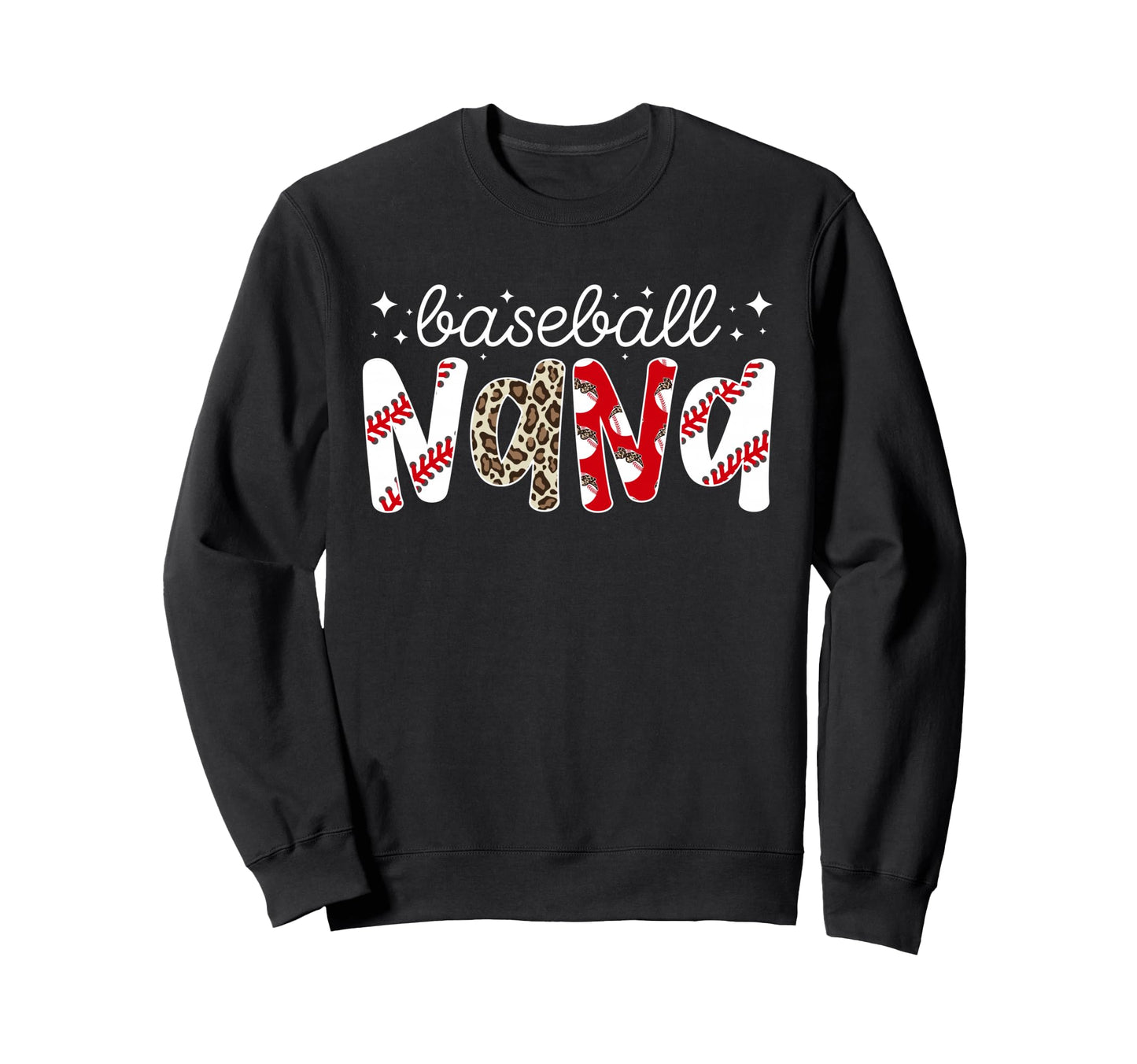 Baseball Nana Leopard Nana Baseball Sweatshirt - Graphic Print Men Women - T-Shirt, Sweatshirt, Hoodie
