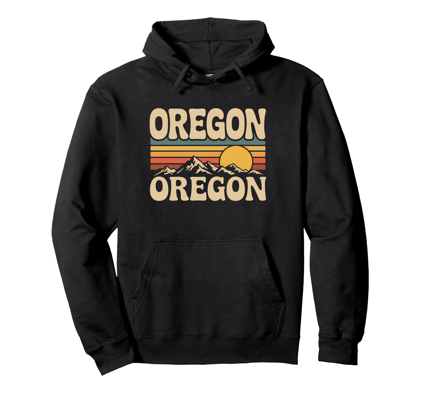 Oregon Mountain Sunset 70S State Hoodie - Casual Everyday Wear Unisex - T-Shirt, Sweatshirt, Hoodie