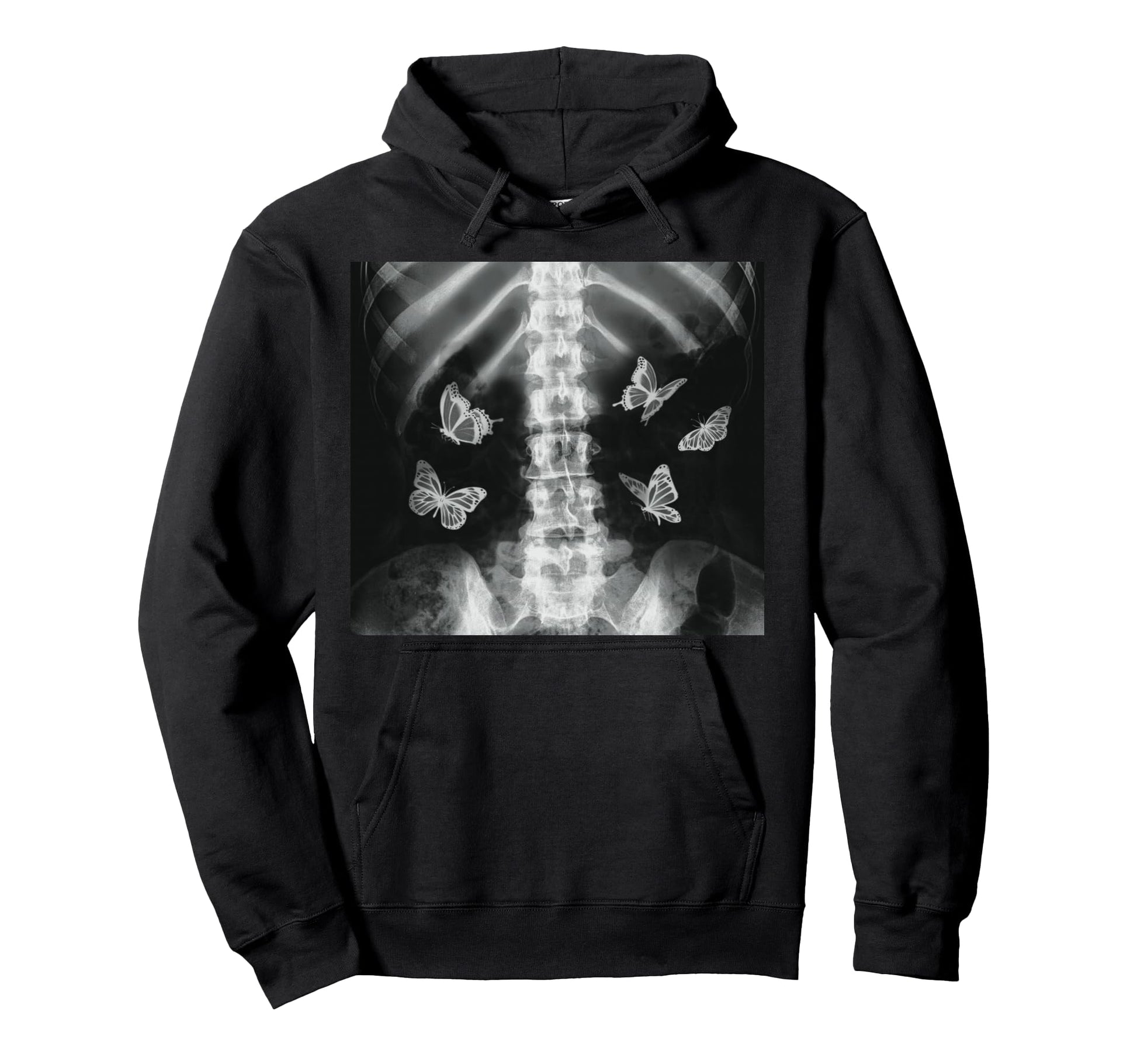 Egirl Skeleton Xray Butterfly Hoodie - Custom Art Print for Adults - T-Shirt, Sweatshirt, Hoodie