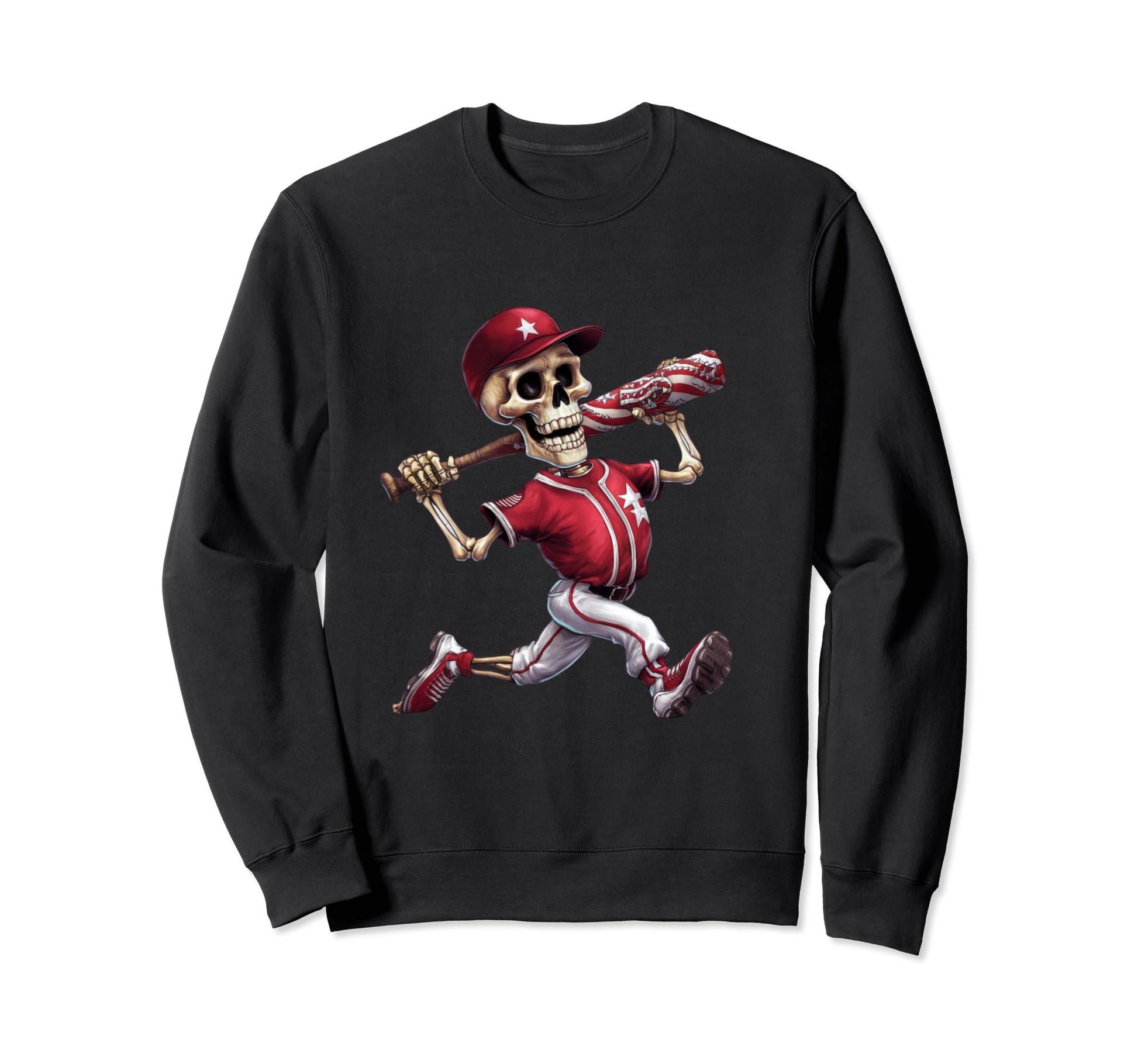 Patriotic Skeleton Baseball 4Th Sweatshirt - Minimalist Print Men Women - T-Shirt, Sweatshirt, Hoodie