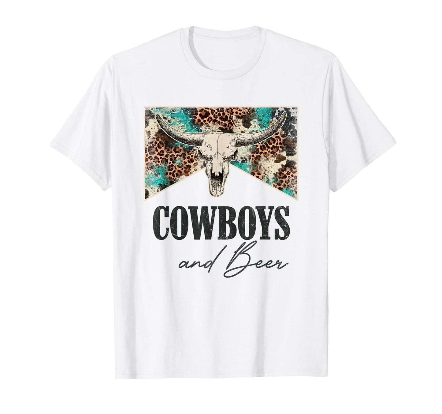 Leopard Western Life Country Bull Skull T-Shirt - Unique Graphic Unisex - T-Shirt, Sweatshirt, Hoodie