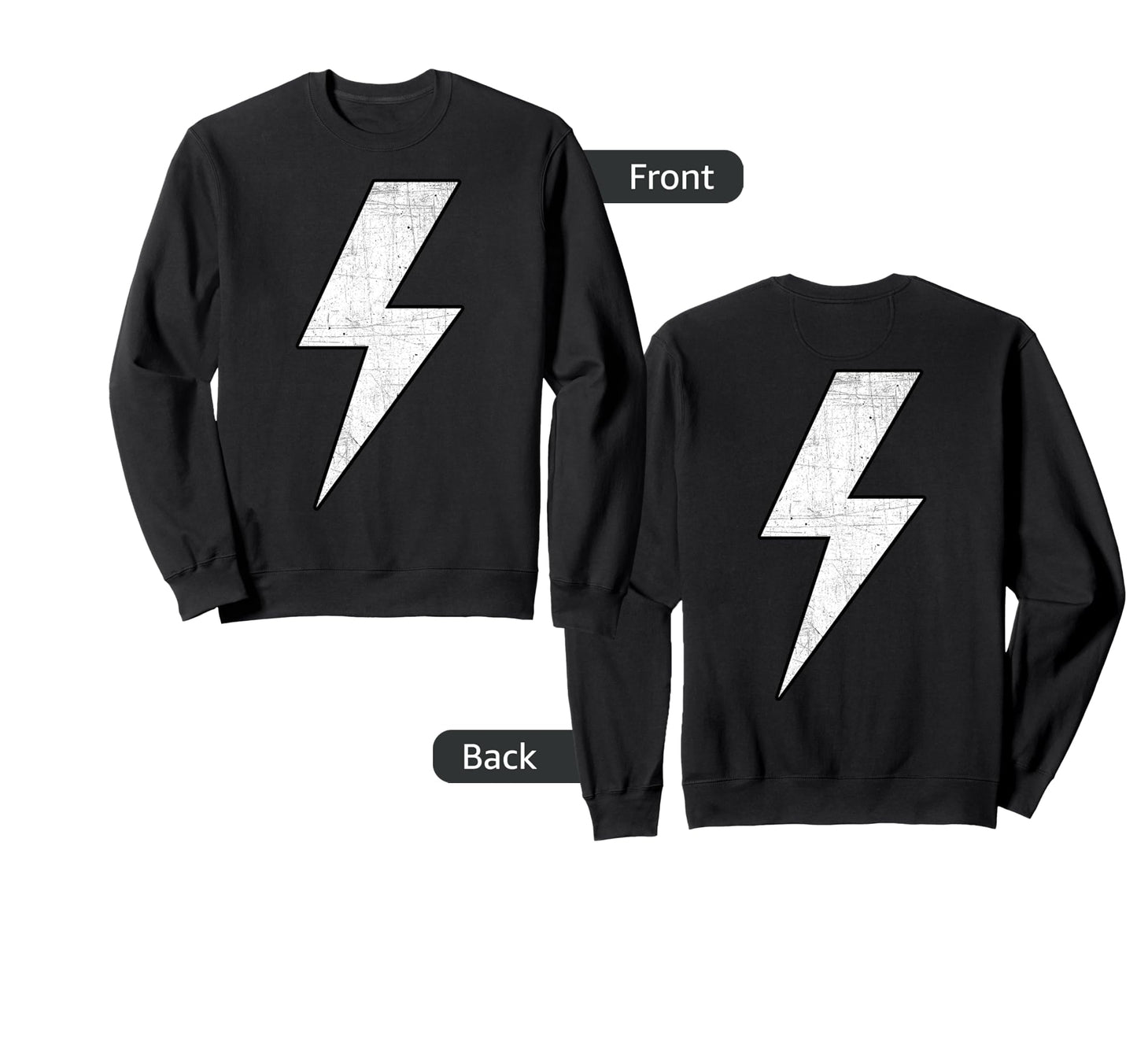 Black White Lightning Bolt Sweatshirt - Casual Everyday Wear for Adults - T-Shirt, Sweatshirt, Hoodie