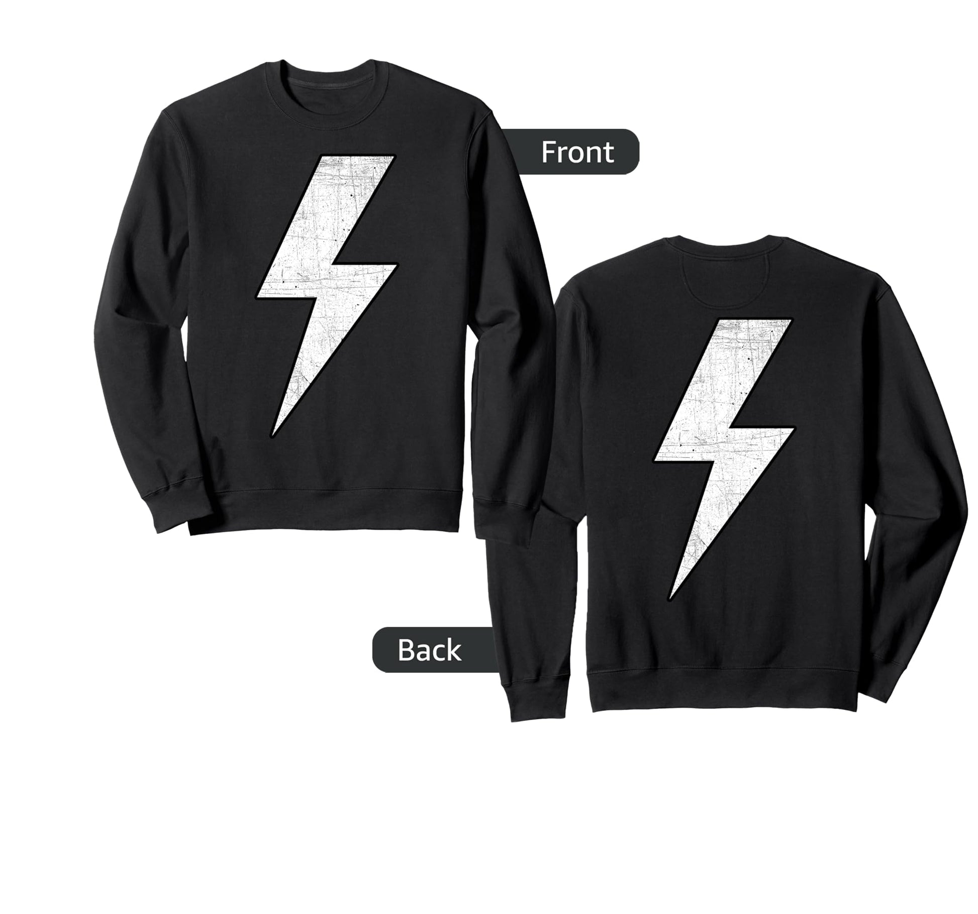 Black White Lightning Bolt Sweatshirt - Casual Everyday Wear for Adults - T-Shirt, Sweatshirt, Hoodie