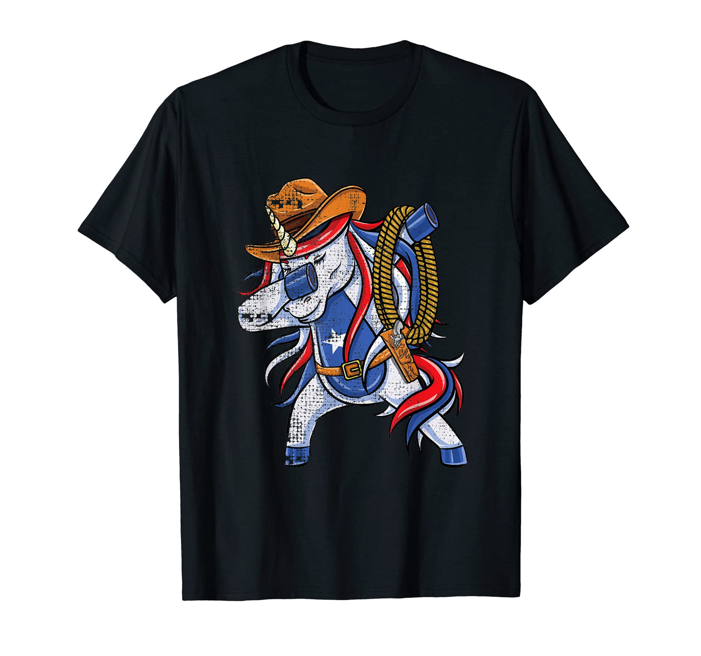 Dabbing Unicorn Cowboy Puerto Rican T-Shirt - Trendy Graphic Unisex - T-Shirt, Sweatshirt, Hoodie