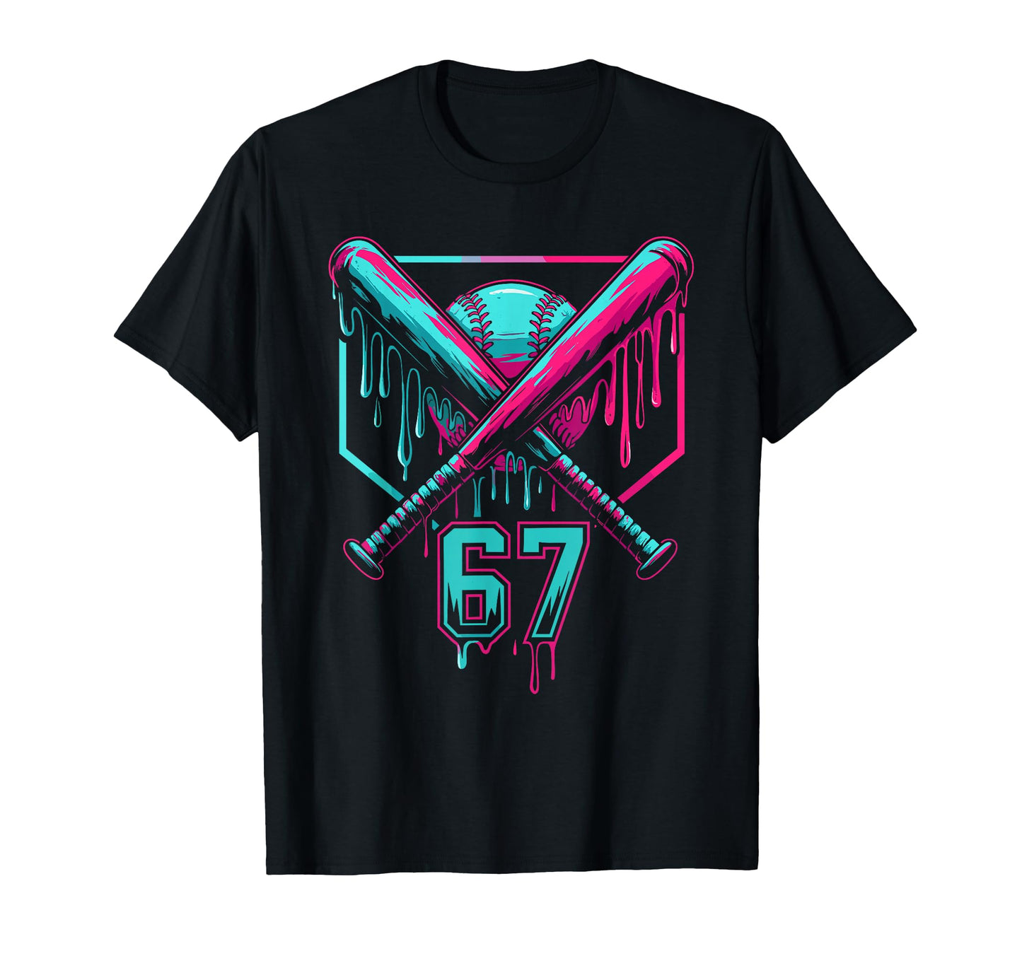 67 Baseball Drip Six Seven Gen Alpha T-Shirt - Minimalist Print for Adults - T-Shirt, Sweatshirt, Hoodie