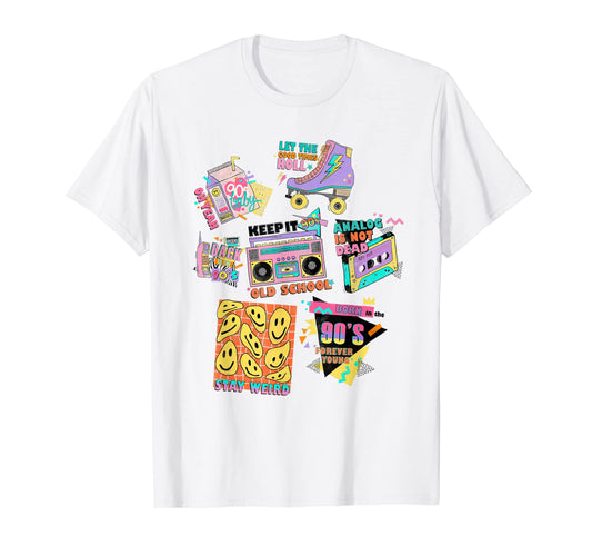 90S Nostalgia Collage Disco Roller T-Shirt - Custom Art Print Men Women - T-Shirt, Sweatshirt, Hoodie