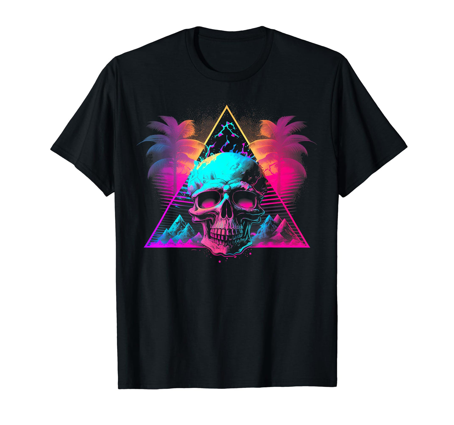 Skull Vaporwave Retrowave Aesthetic T-Shirt - Fun Novelty Design Unisex - T-Shirt, Sweatshirt, Hoodie