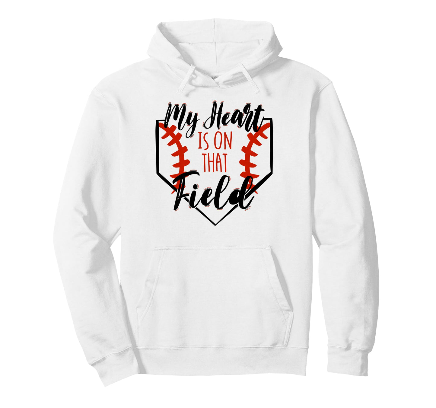 My Heart Is Baseball Field Mother Hoodie - Unique Graphic for Adults - T-Shirt, Sweatshirt, Hoodie